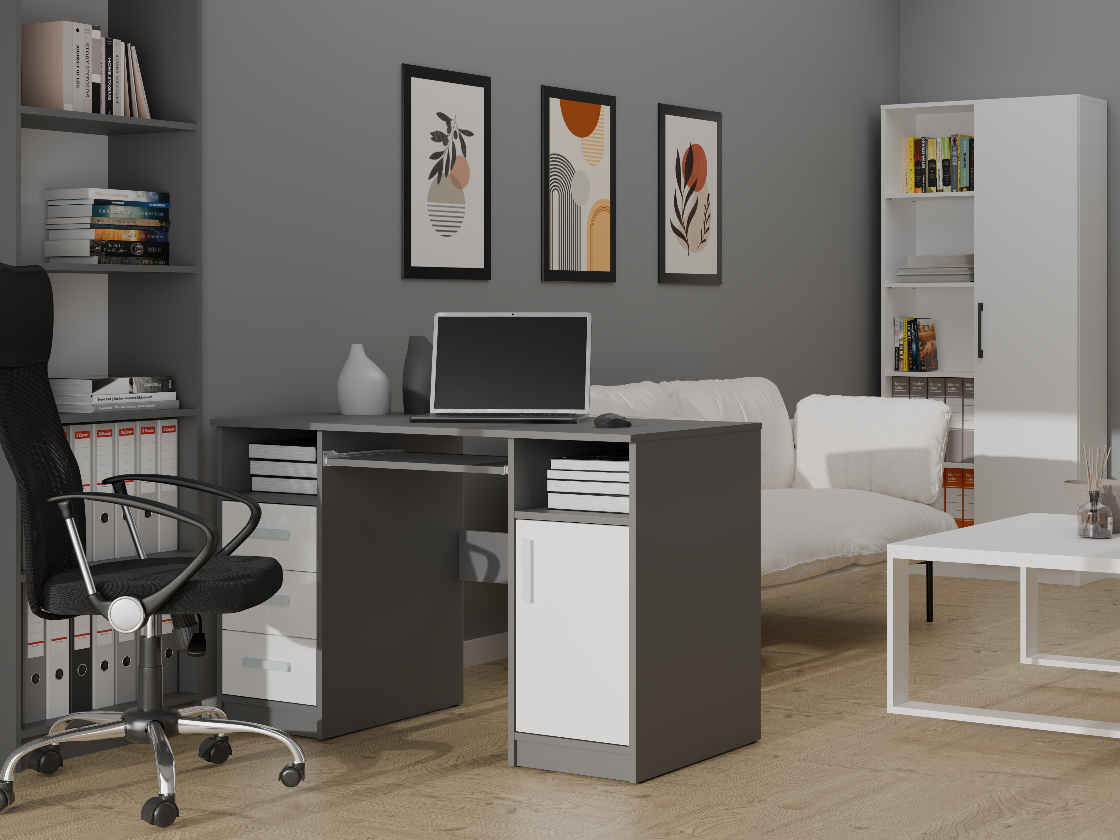 Desk Mandeville 330 (Anthracite + White)