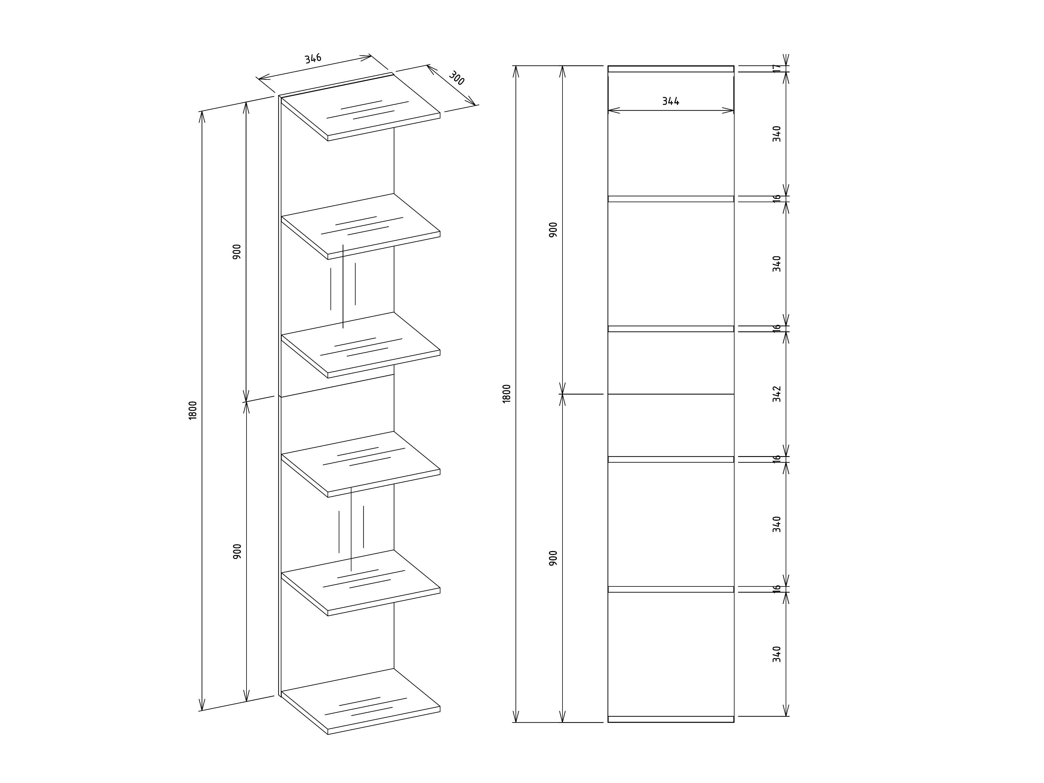 Bookcase Mandeville 333