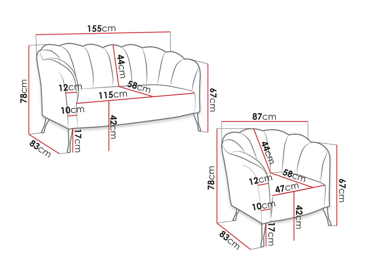 Upholstered furniture set Providence 152 (Eureka 2121)