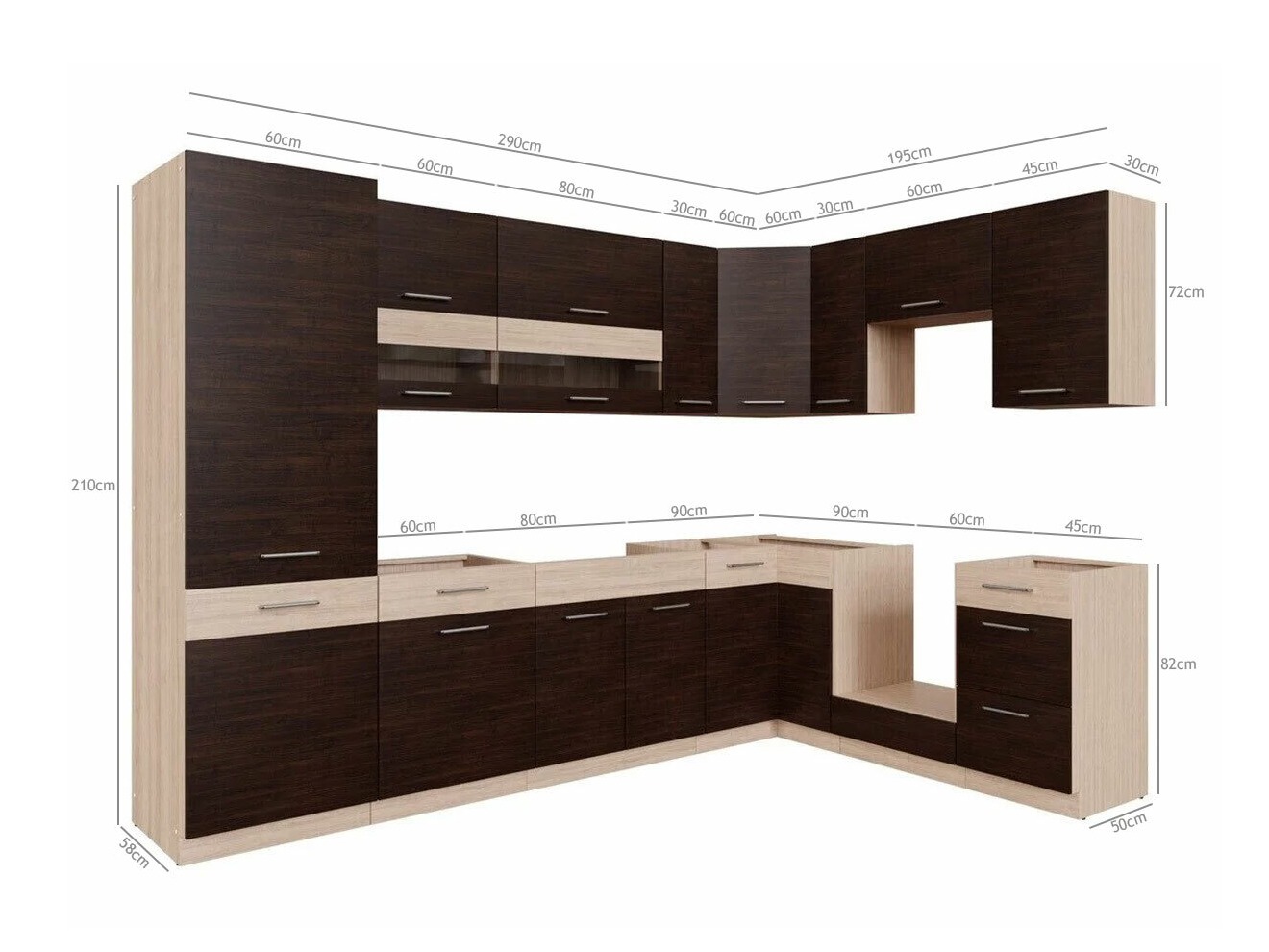 Modular kitchen set Mode Dark 129