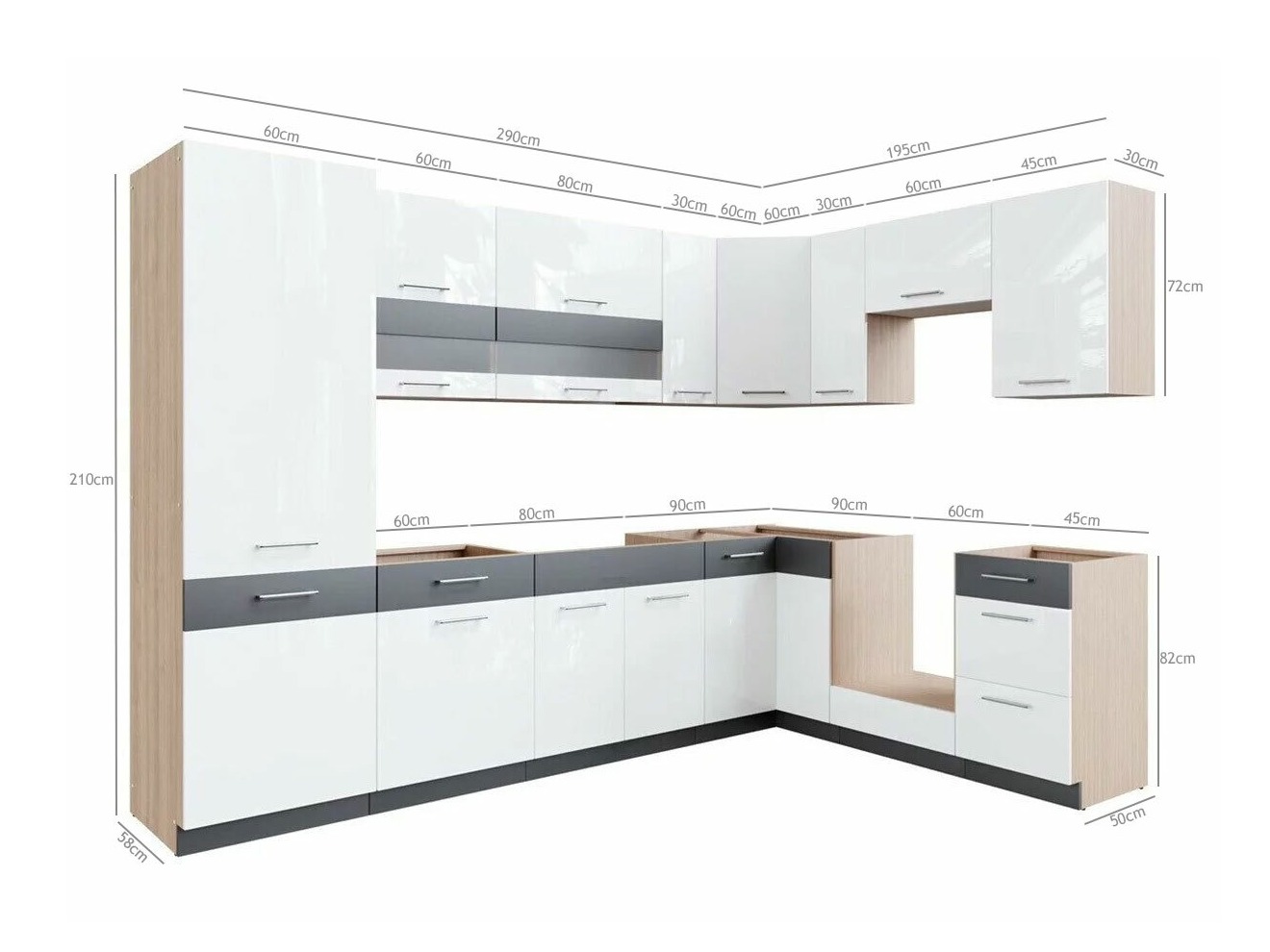 Modular kitchen set Mode White 130