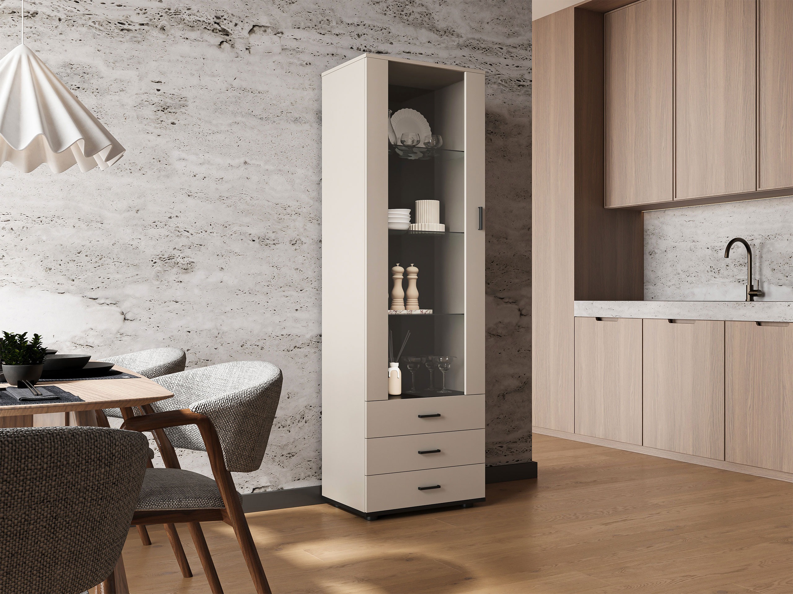 Bookcase Tornola 102 (Cashmere + Black)