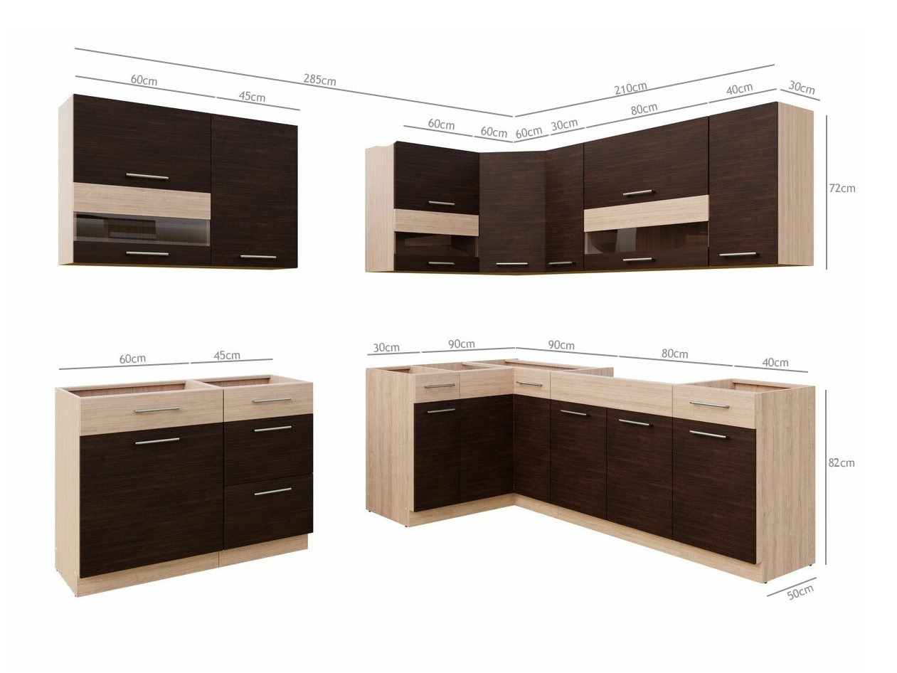 Modular kitchen set Mode Dark 130