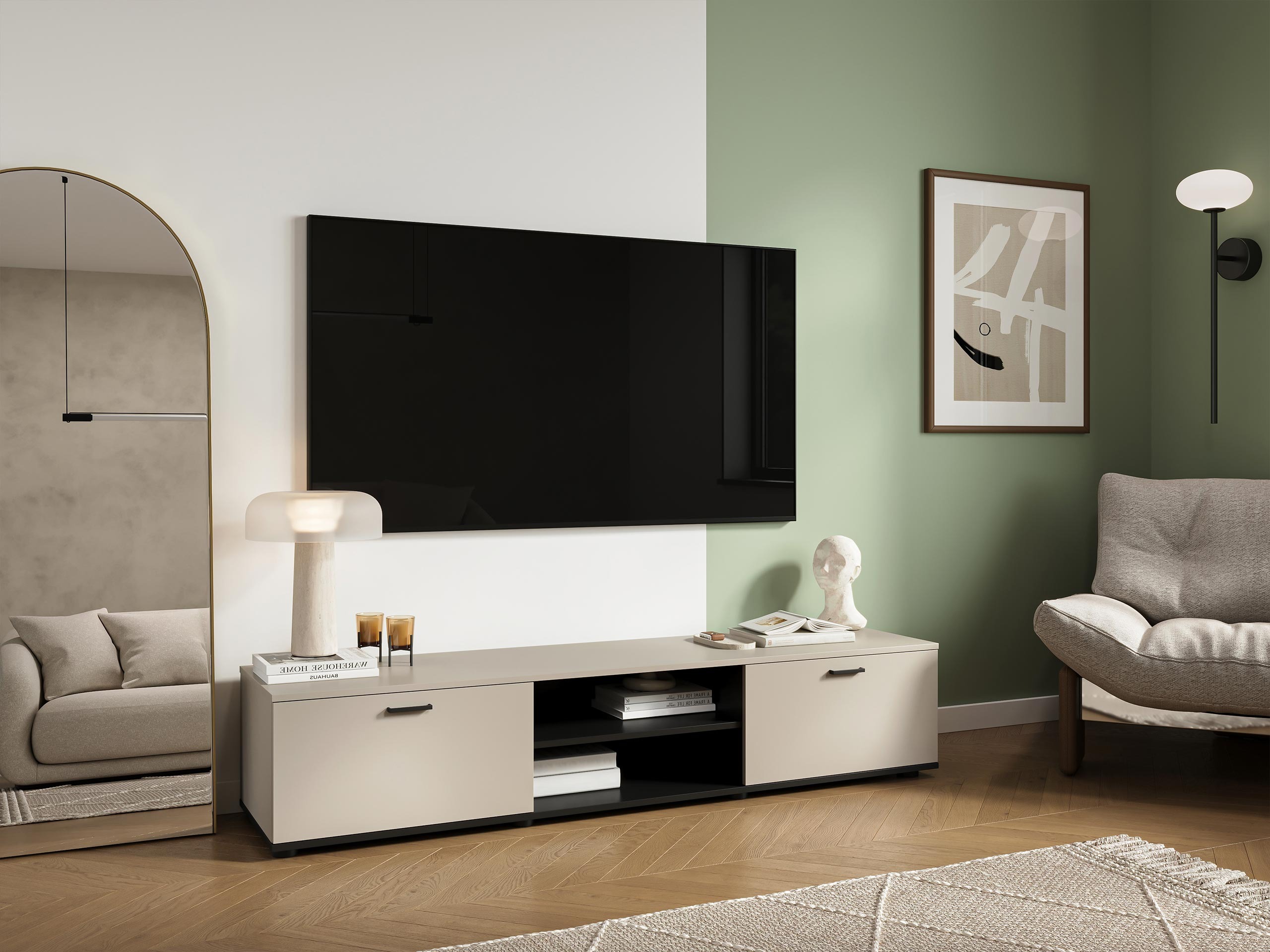 TV stand Tornola 101 (Cashmere + Black)