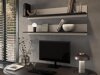 Wall-mounted set of shelves Tornola 104 (Cashmere + Black)