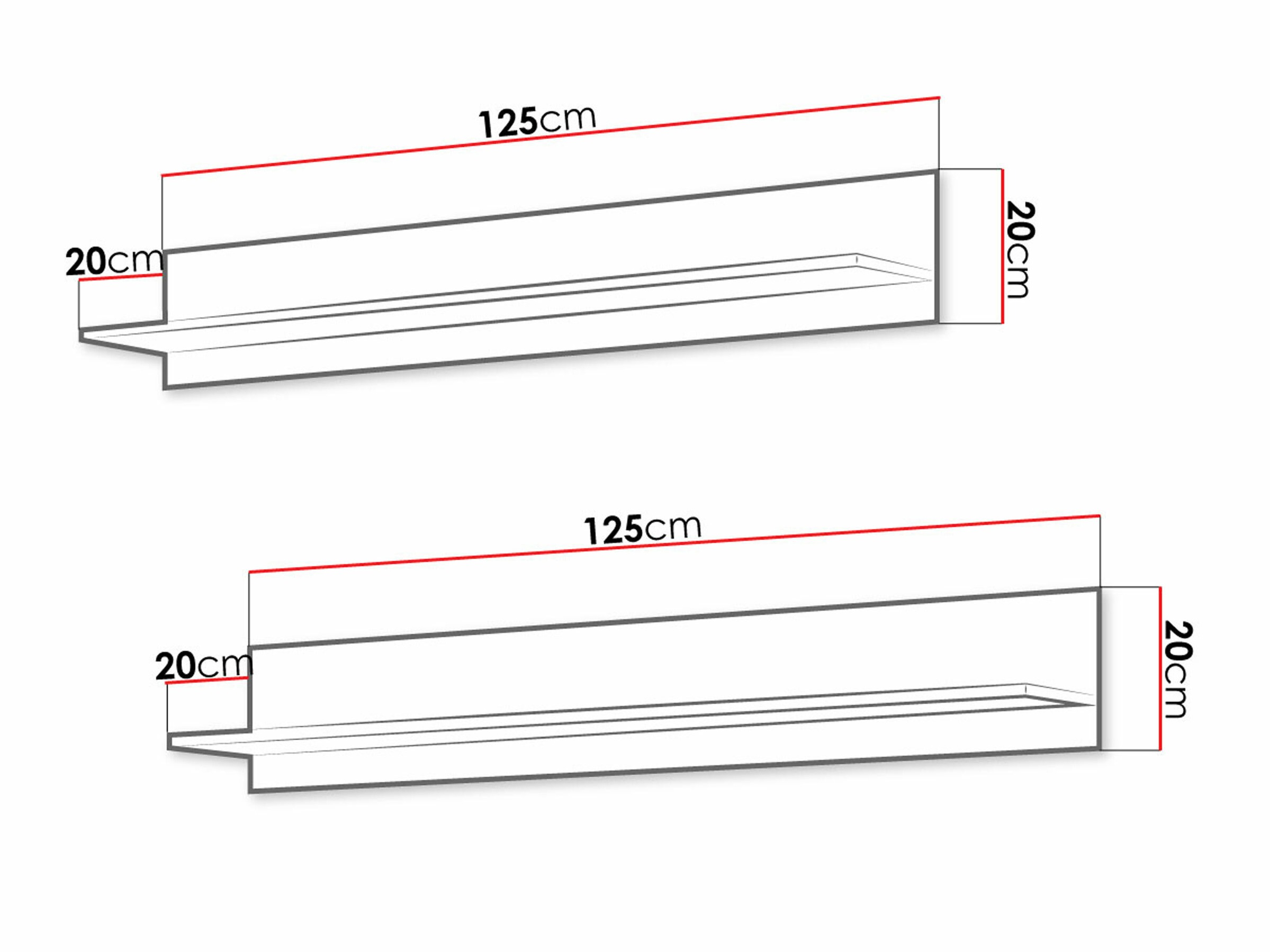 Wall-mounted set of shelves Tornola 104 (Lefkas oak + Black)