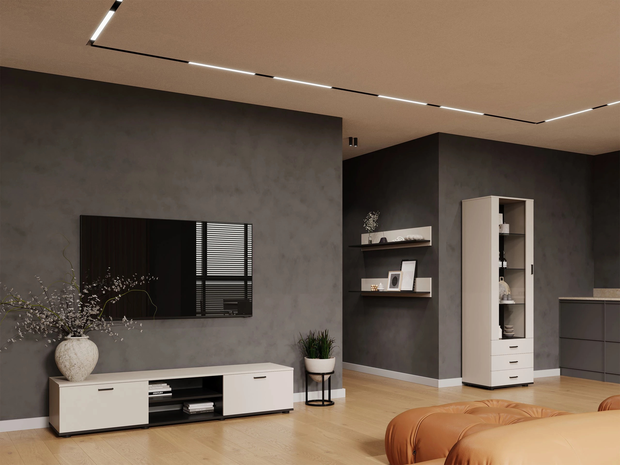Bookcase Tornola 102 (Cashmere + Black)