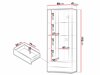 Bookcase Tornola 105 (White + Glossy white)