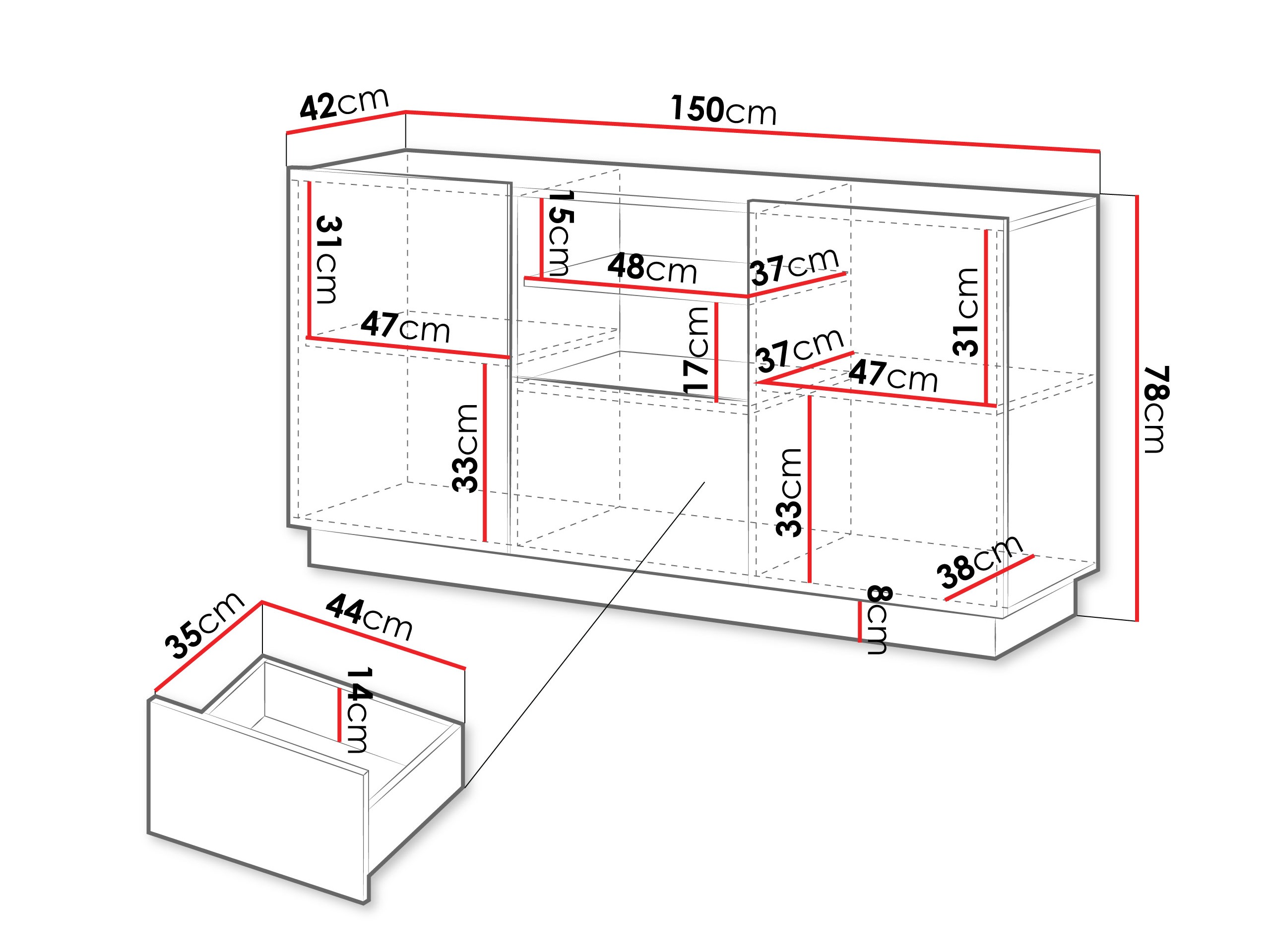 Chest of drawers Lingua (White)