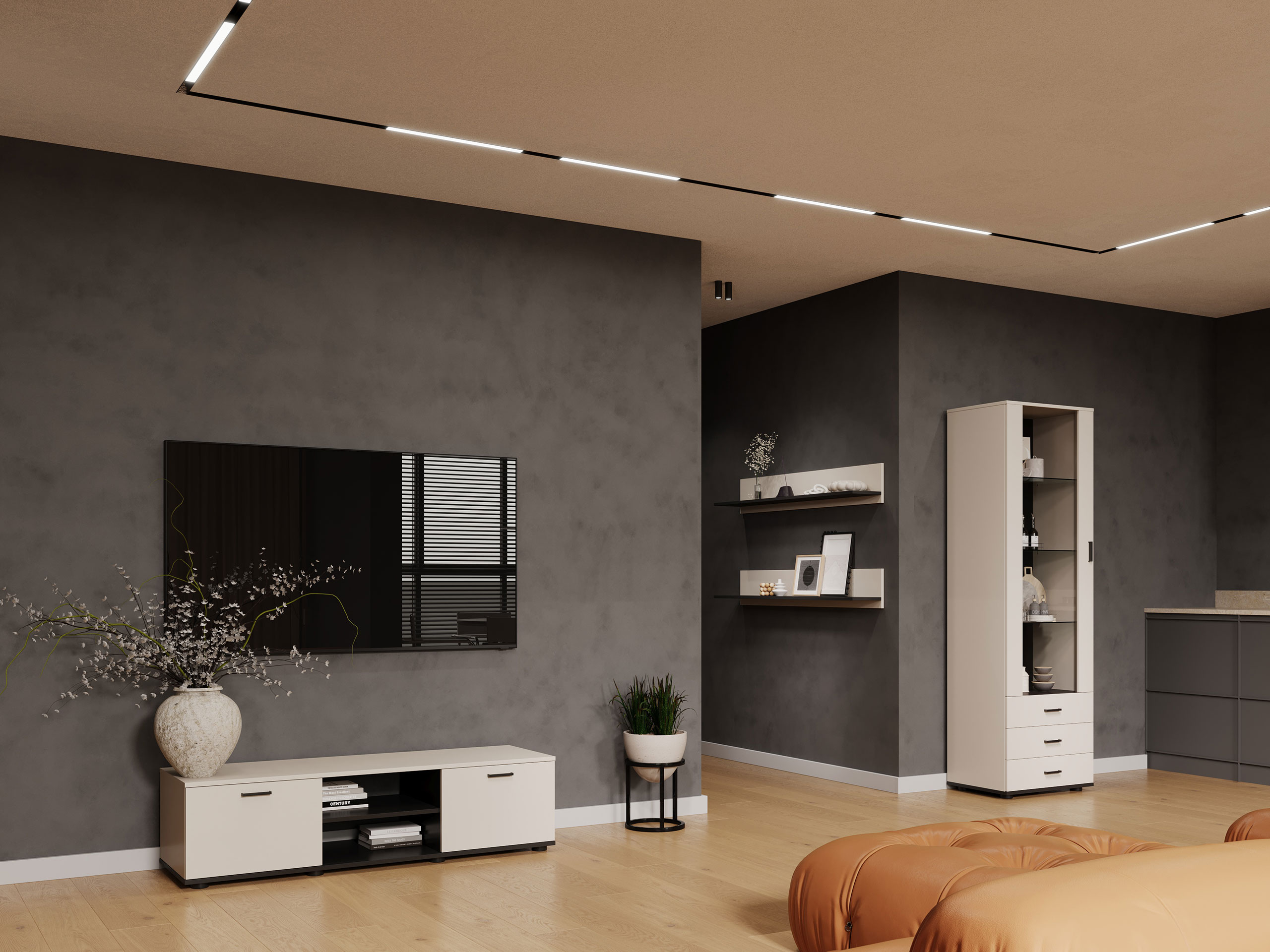 Living room set Tornola 110 (Cashmere + Black)