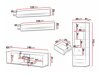 Living room set Tornola 110 (White + Glossy white)