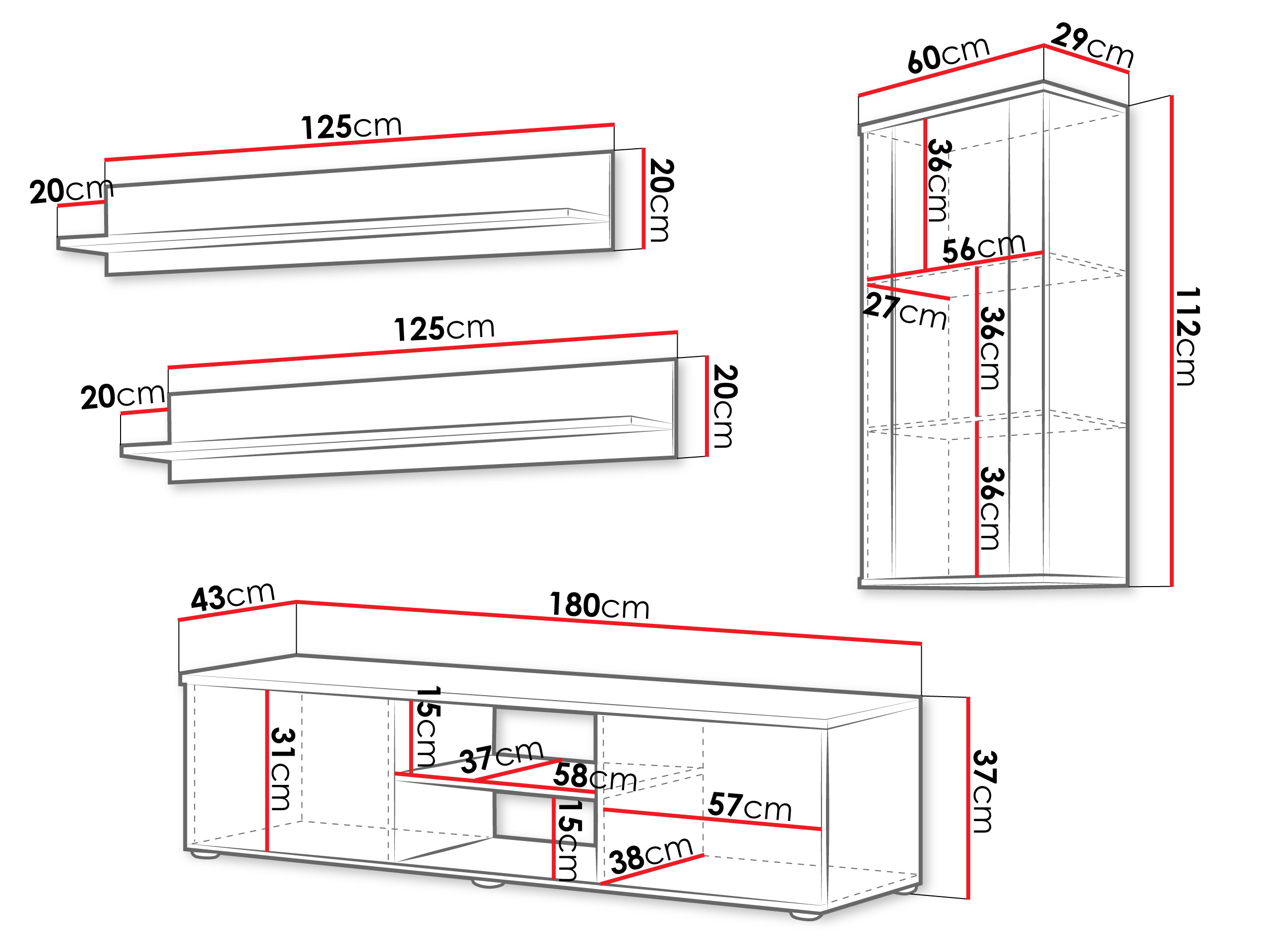 Living room set Tornola 113 (Cashmere + Black)