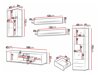 Living room set Tornola 114 (White + Glossy white)