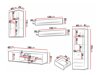 Living room set Tornola 114 (White + Glossy white)