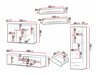 Living room set Tornola 116 (White + Glossy white)