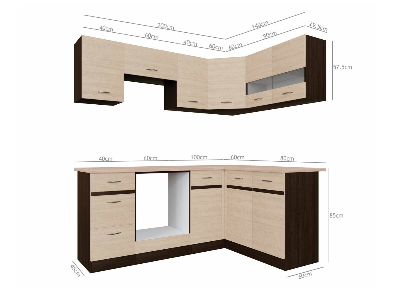 Modular kitchen set Eli Light 115