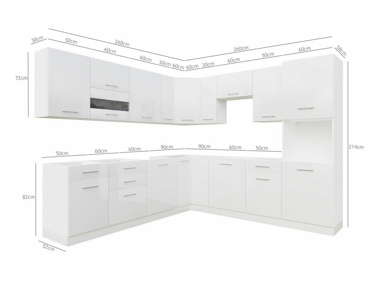 Modular kitchen set Tiffa White 150
