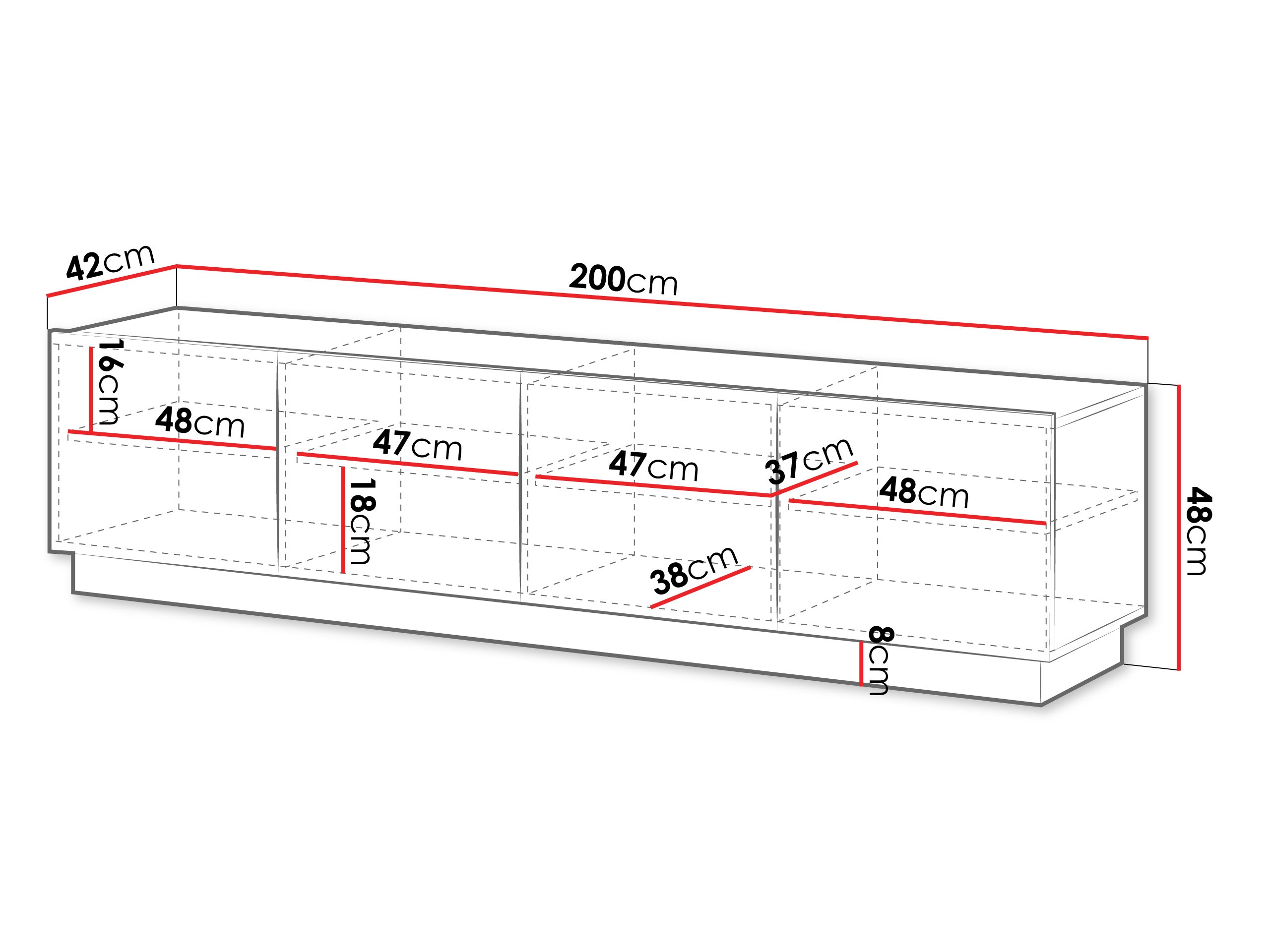 TV stand Lingua I (White)
