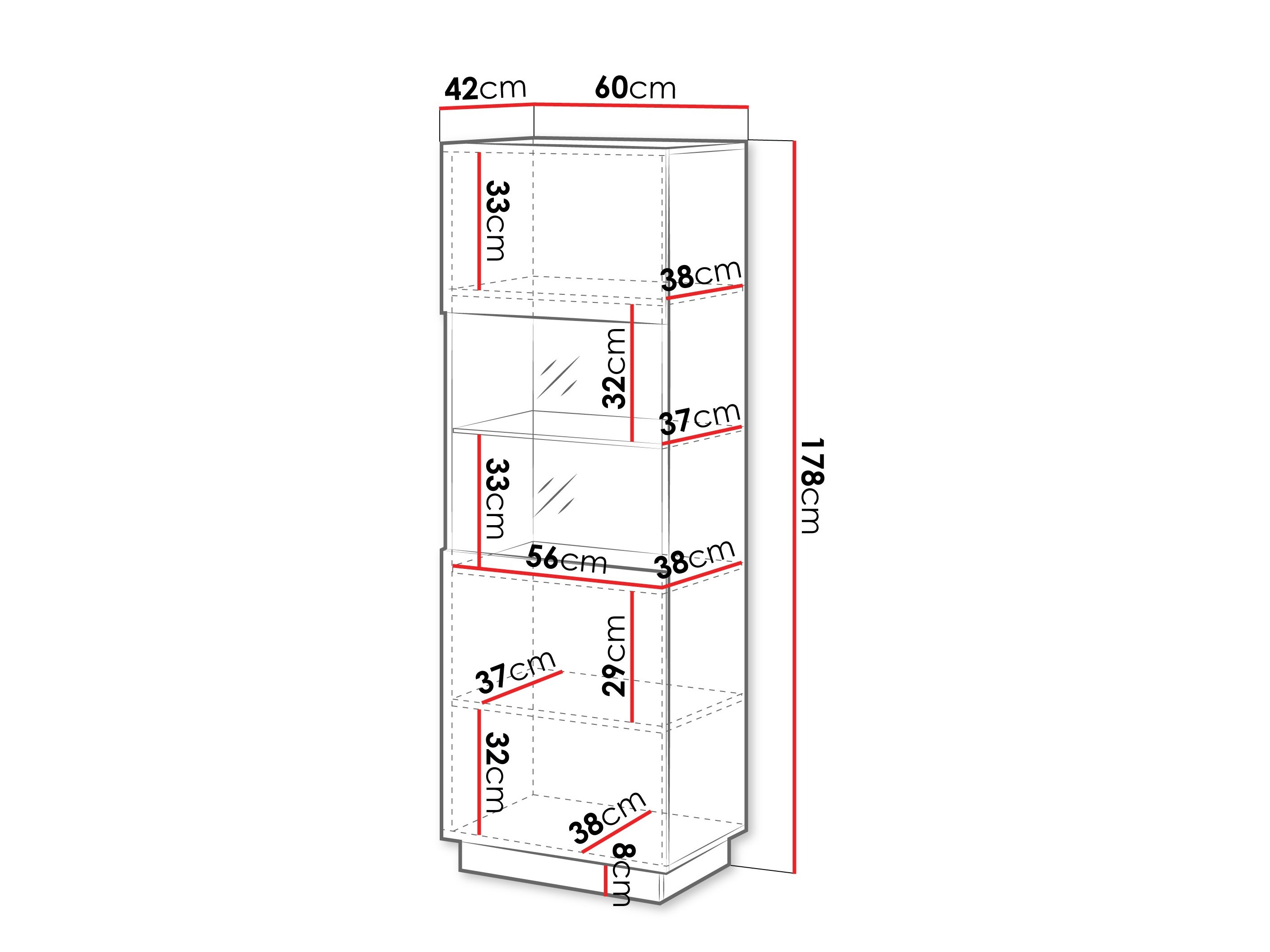 Bookcase Lingua I (Black)