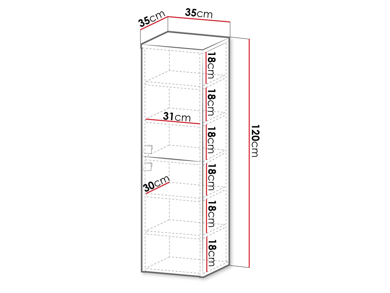 Wall-mounted bathroom cabinet Panium (Light brown)