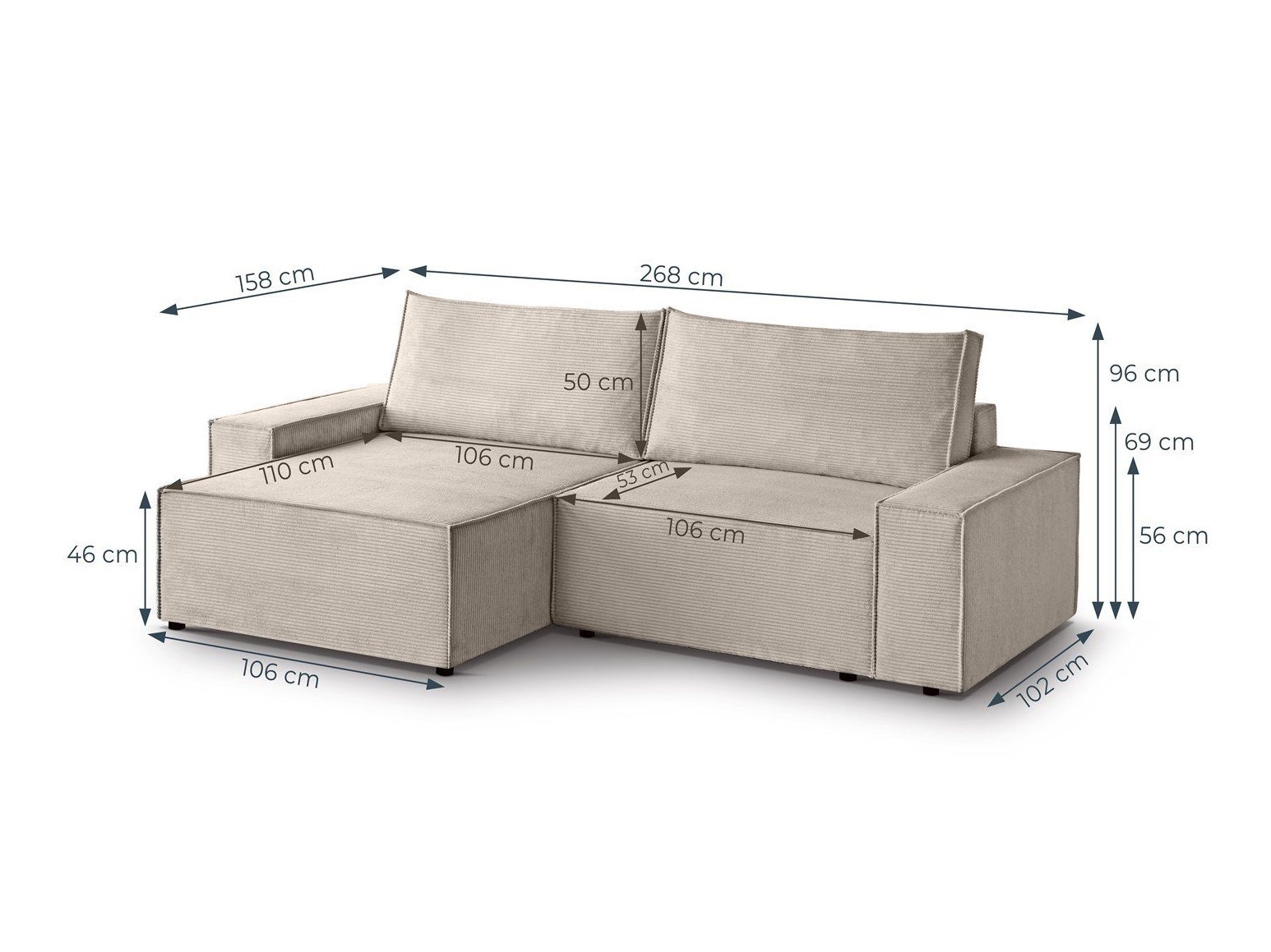 Corner sofa Margate 118 (Poso 27)