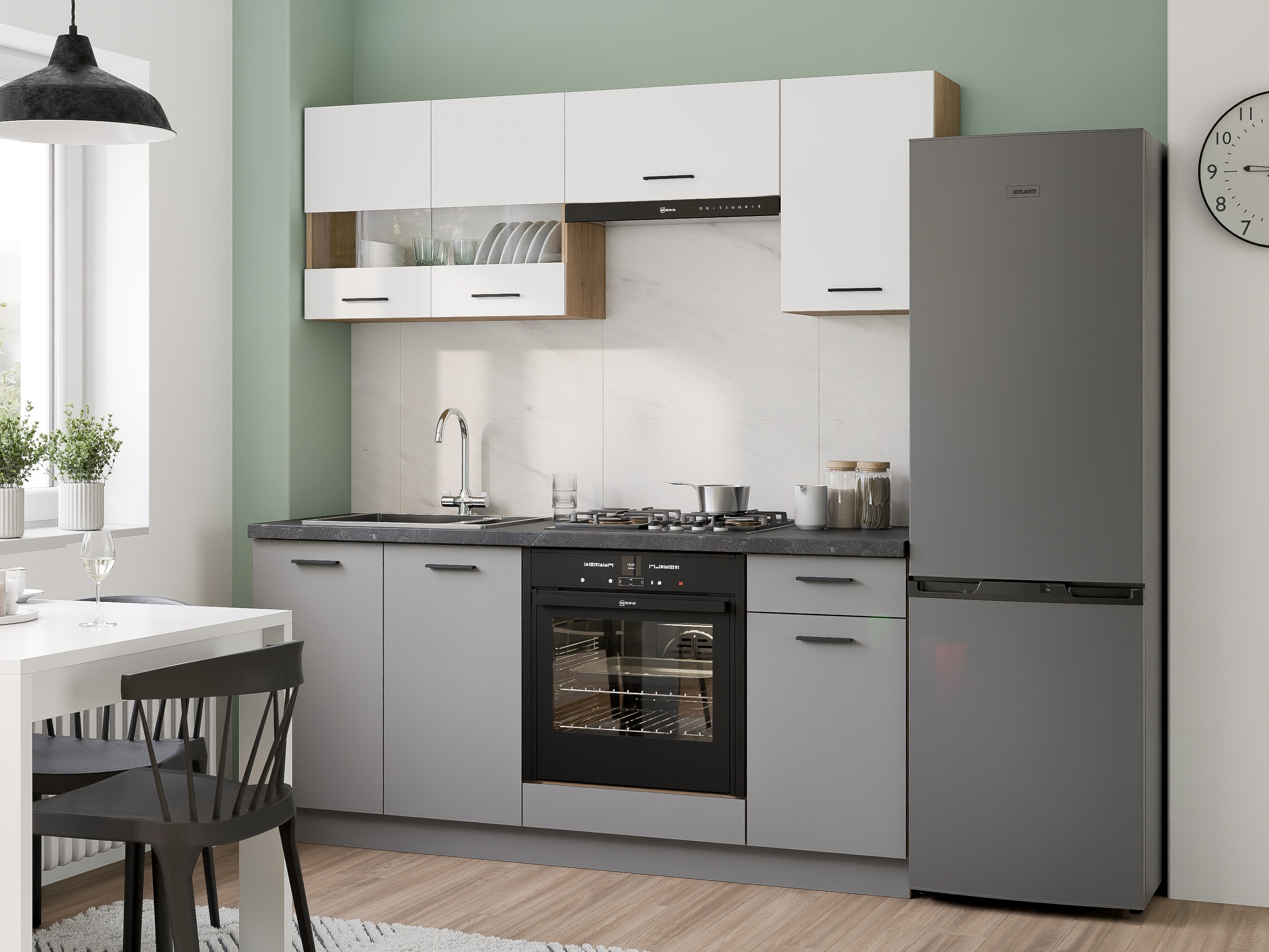 Modular kitchen set Ati White Grey 117