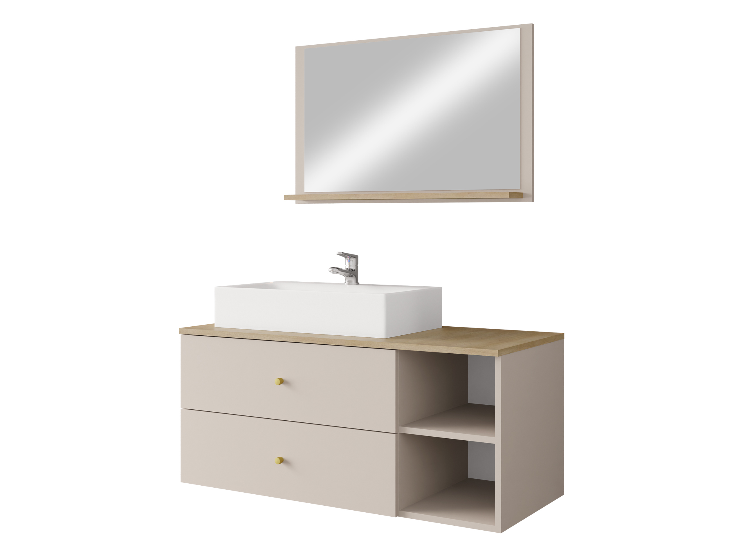 Bathroom set Ophruvi 100 (Light brown)