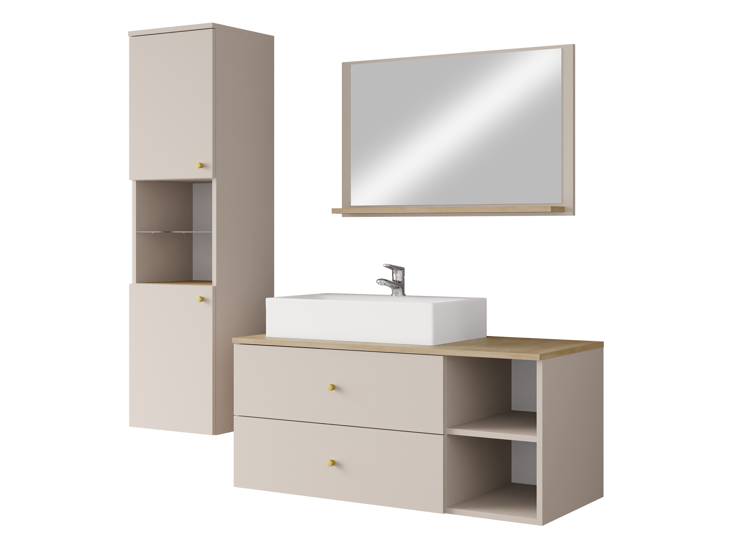 Bathroom set Ophruvi 101 (Light brown)