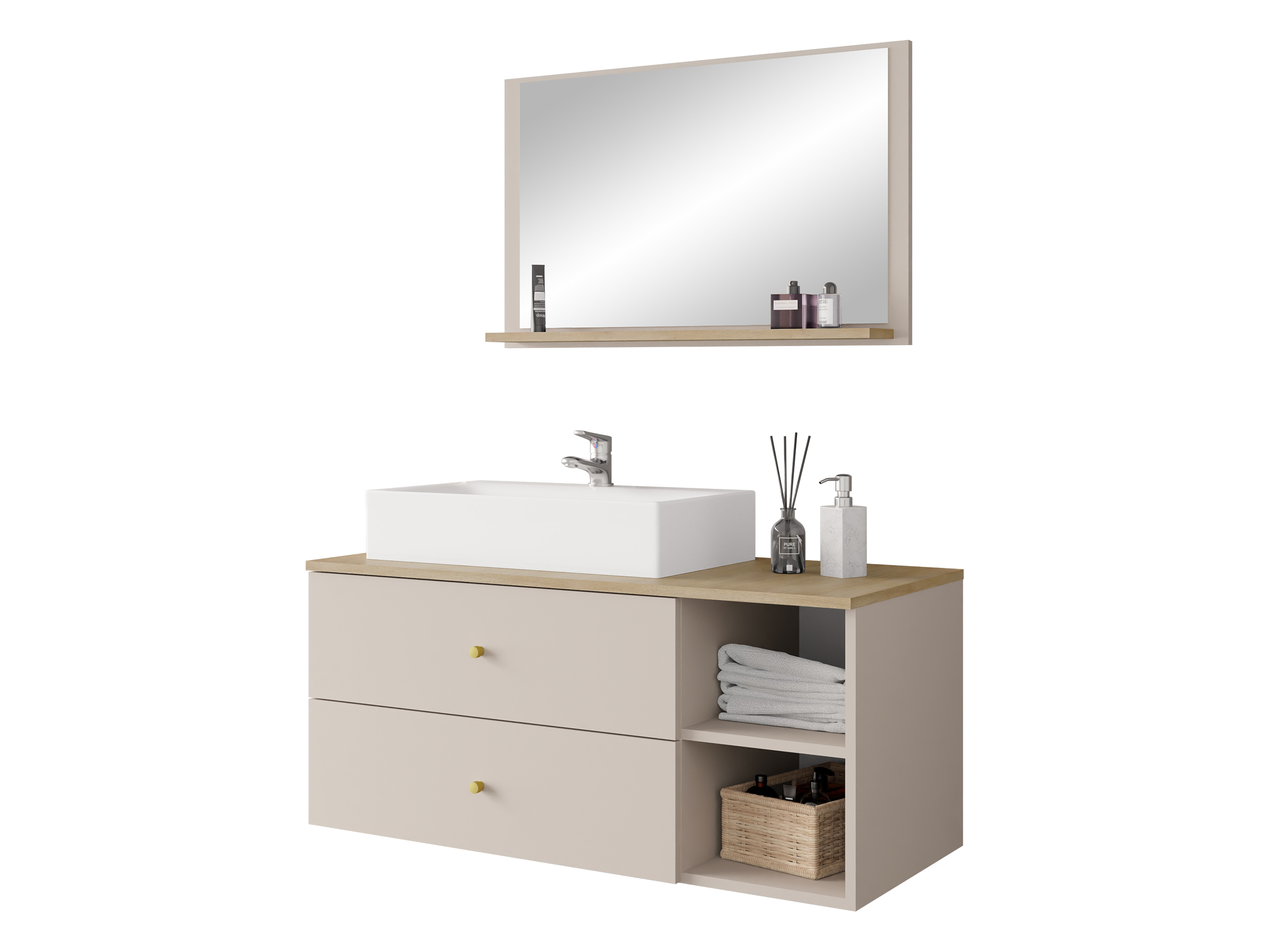 Bathroom set Salus I (Cashmere + Oak)