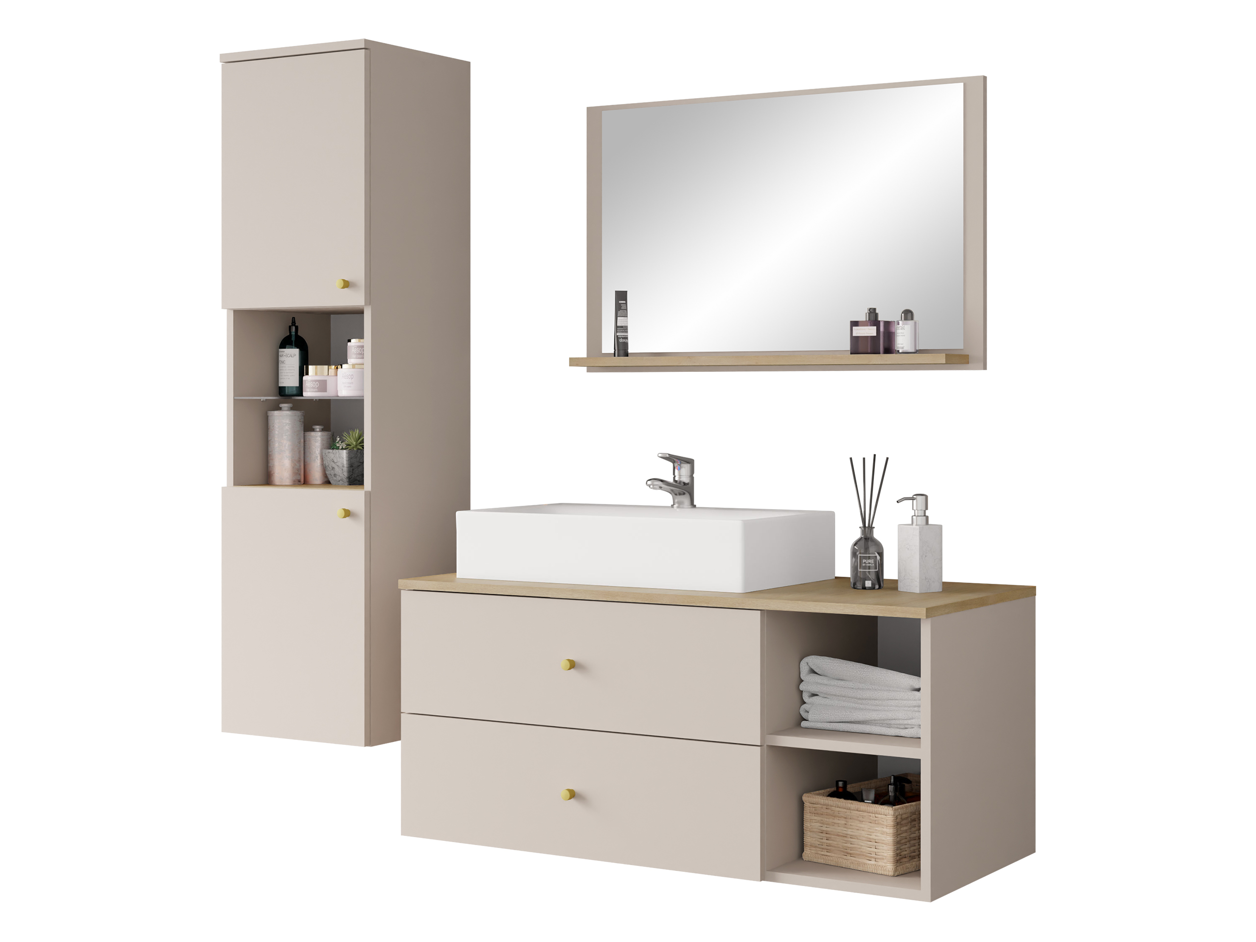 Bathroom set Salus II (Cashmere + Oak)
