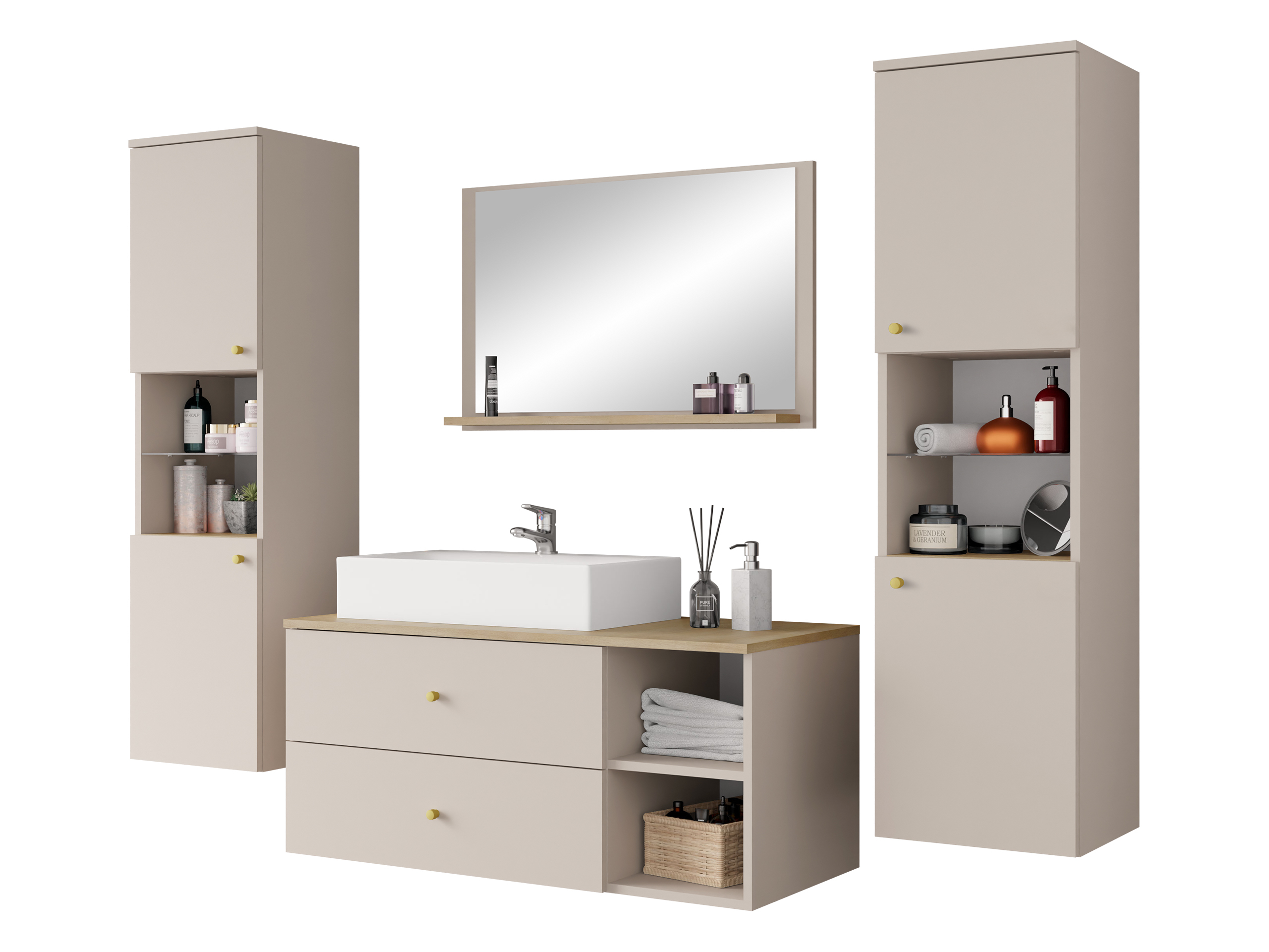 Bathroom set Salus III (Cashmere + Oak)