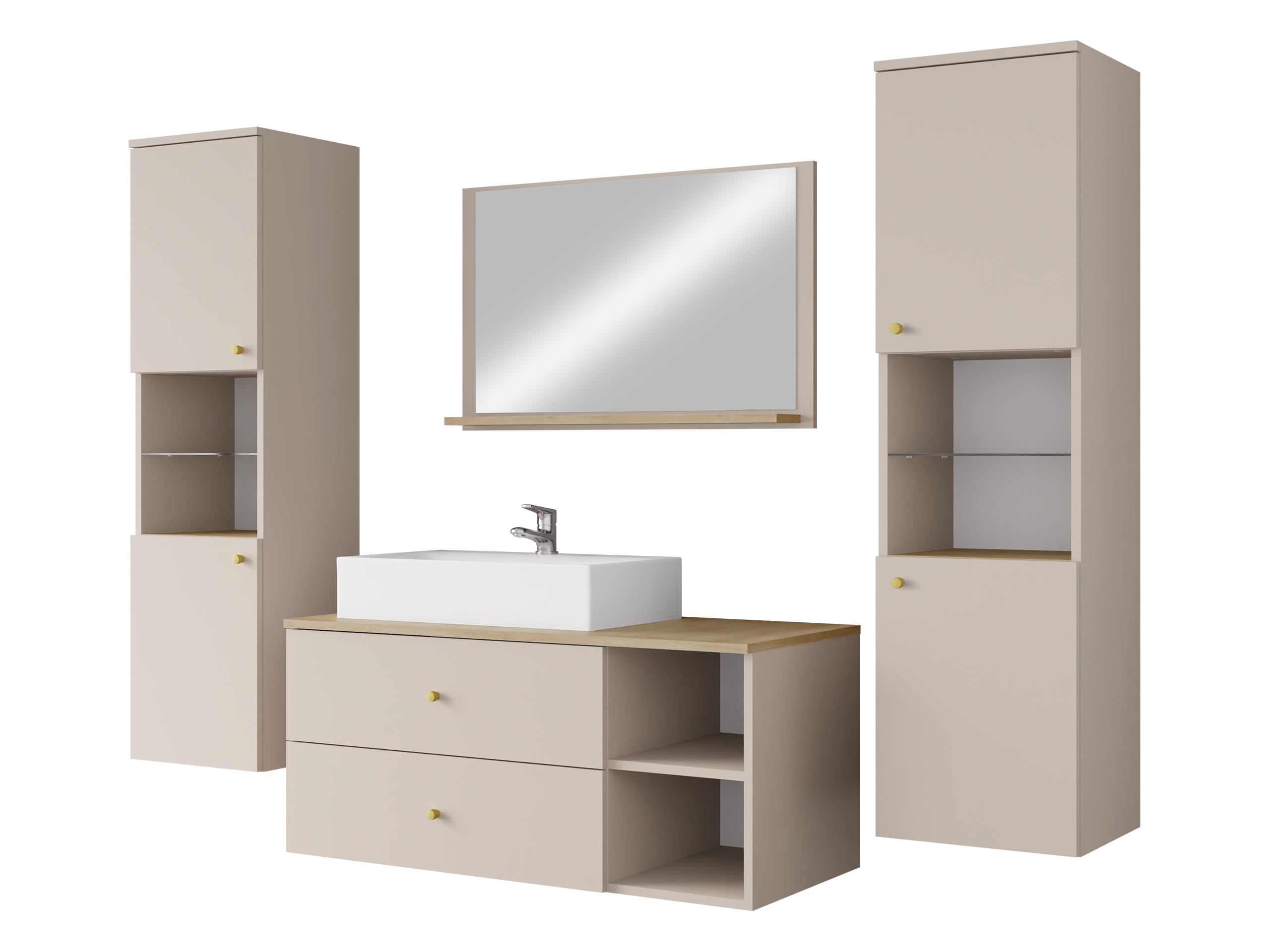 Bathroom set Salus III (Cashmere + Oak)