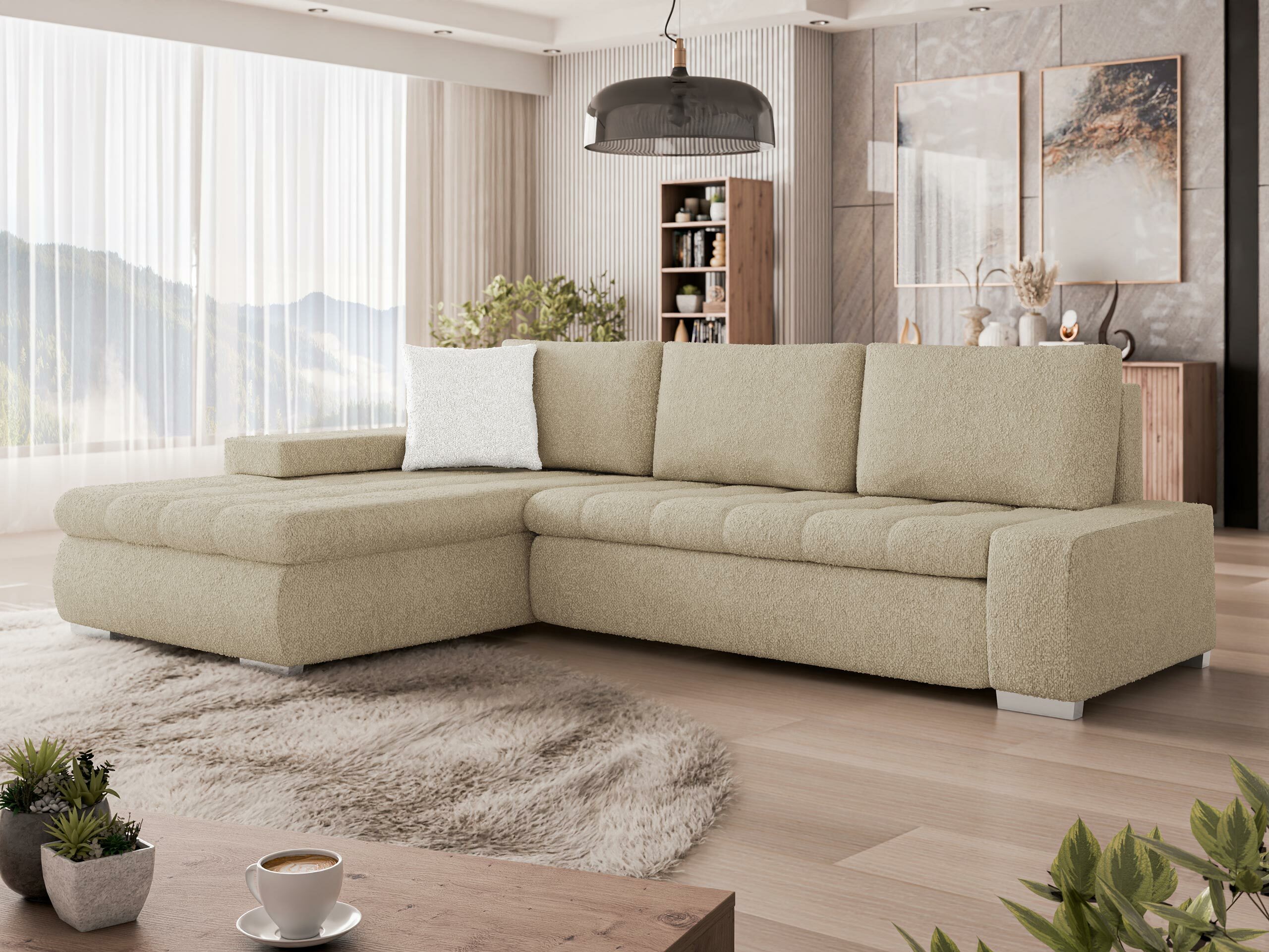 Corner sofa Comfivo Nitor IV (Boucle Baloo 2074 + Boucle Baloo 2073)