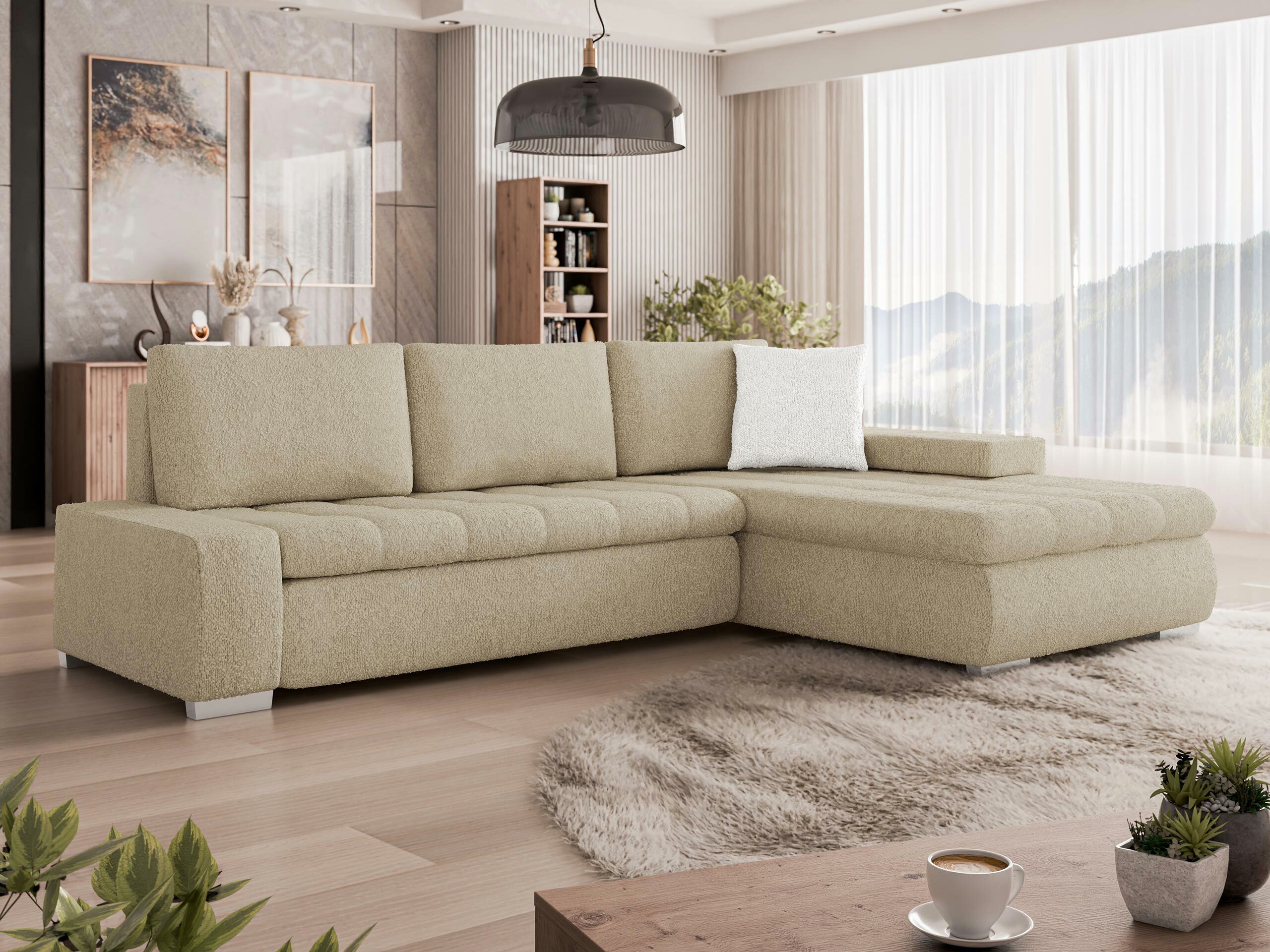 Corner sofa Comfivo Nitor IV (Boucle Baloo 2074 + Boucle Baloo 2073)