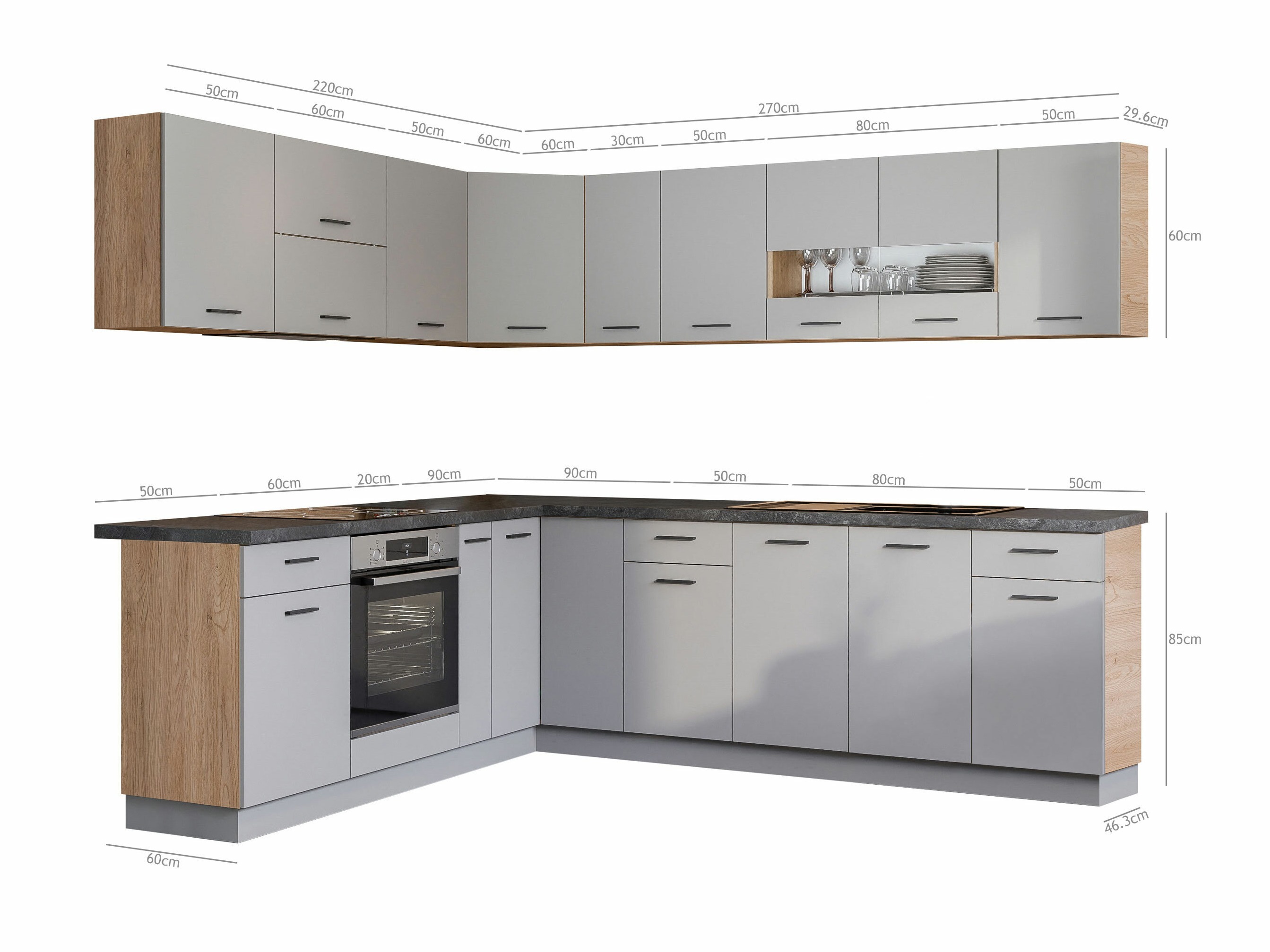 Modular kitchen set Ati Grey 131