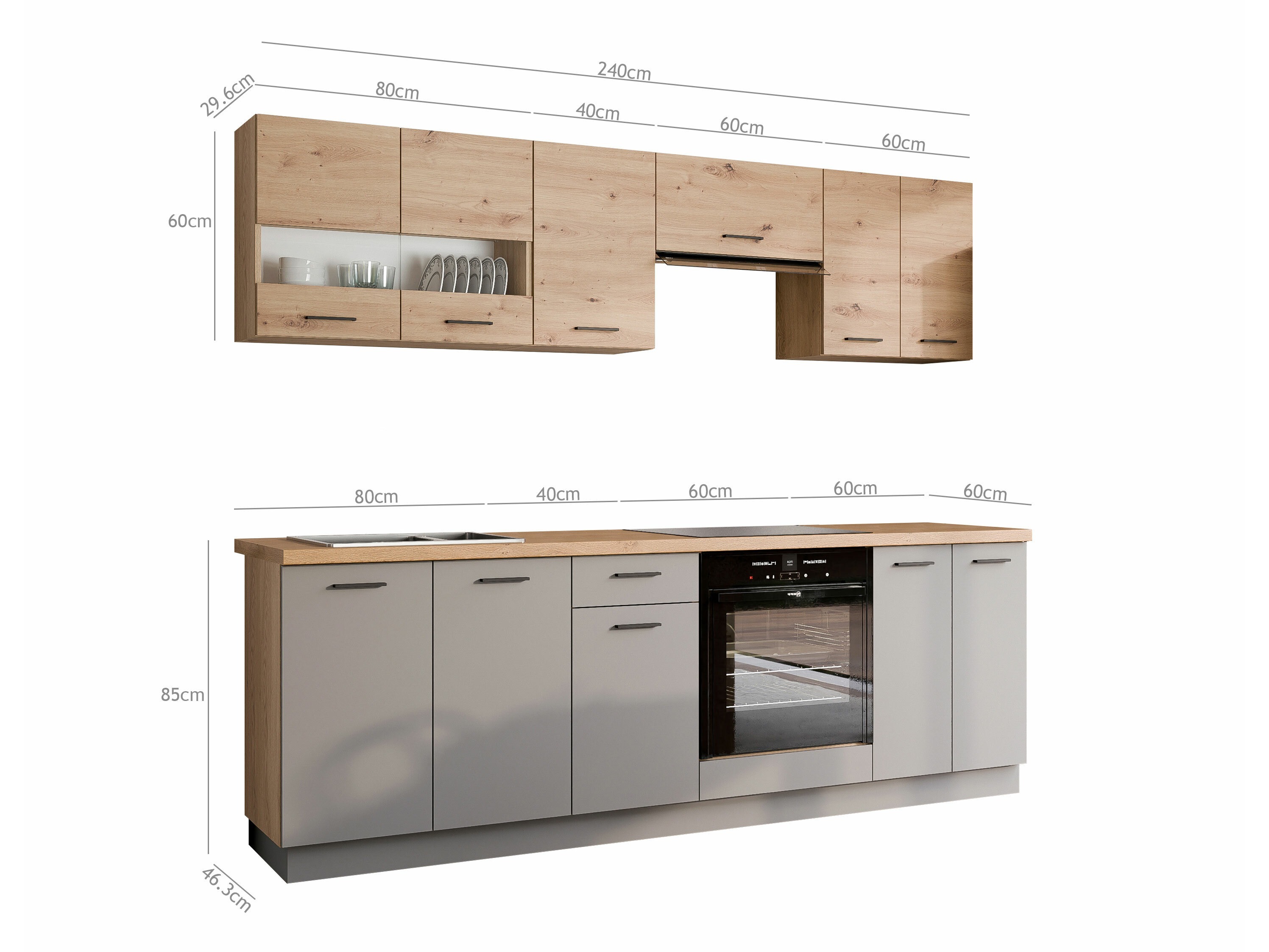 Modular kitchen set Ati Grey Artisan 100