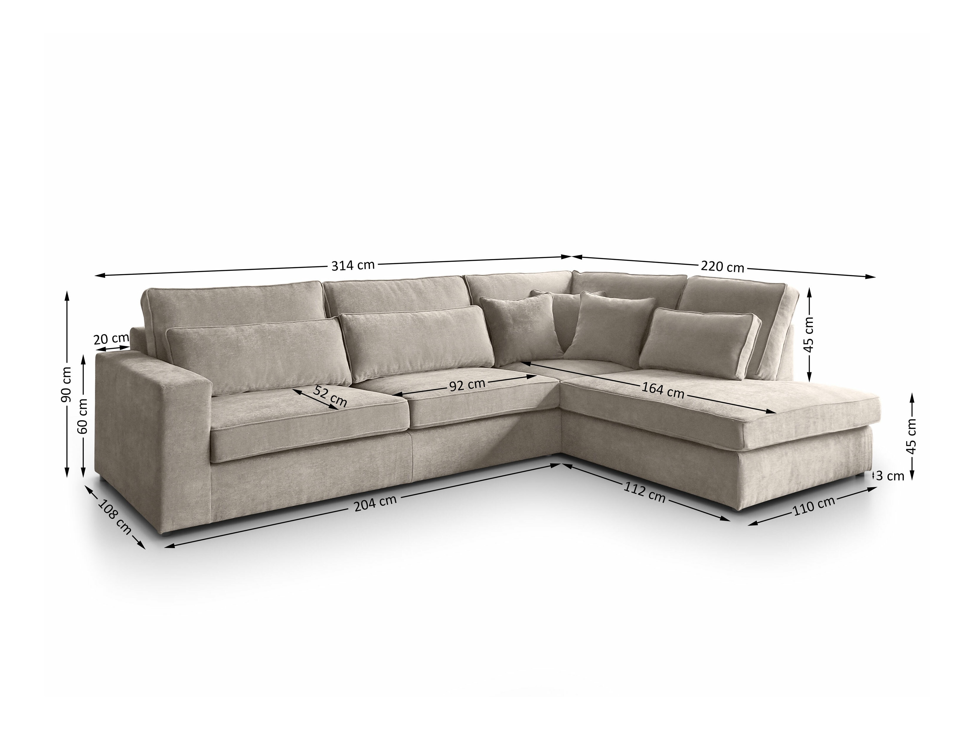 Corner sofa Margate 122 (Sereno 682)