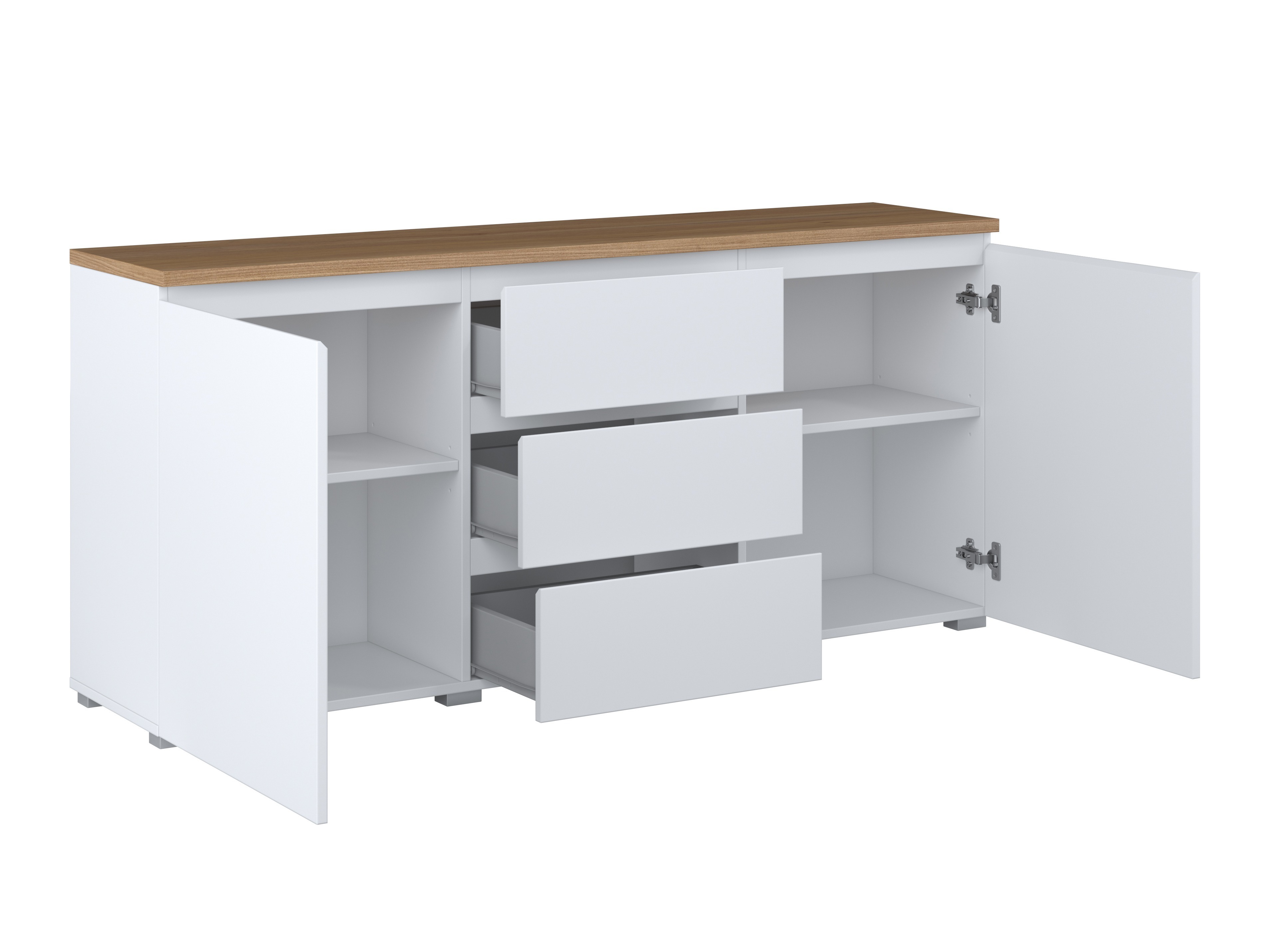 Chest of drawers Baletu 106 (White + Oak)