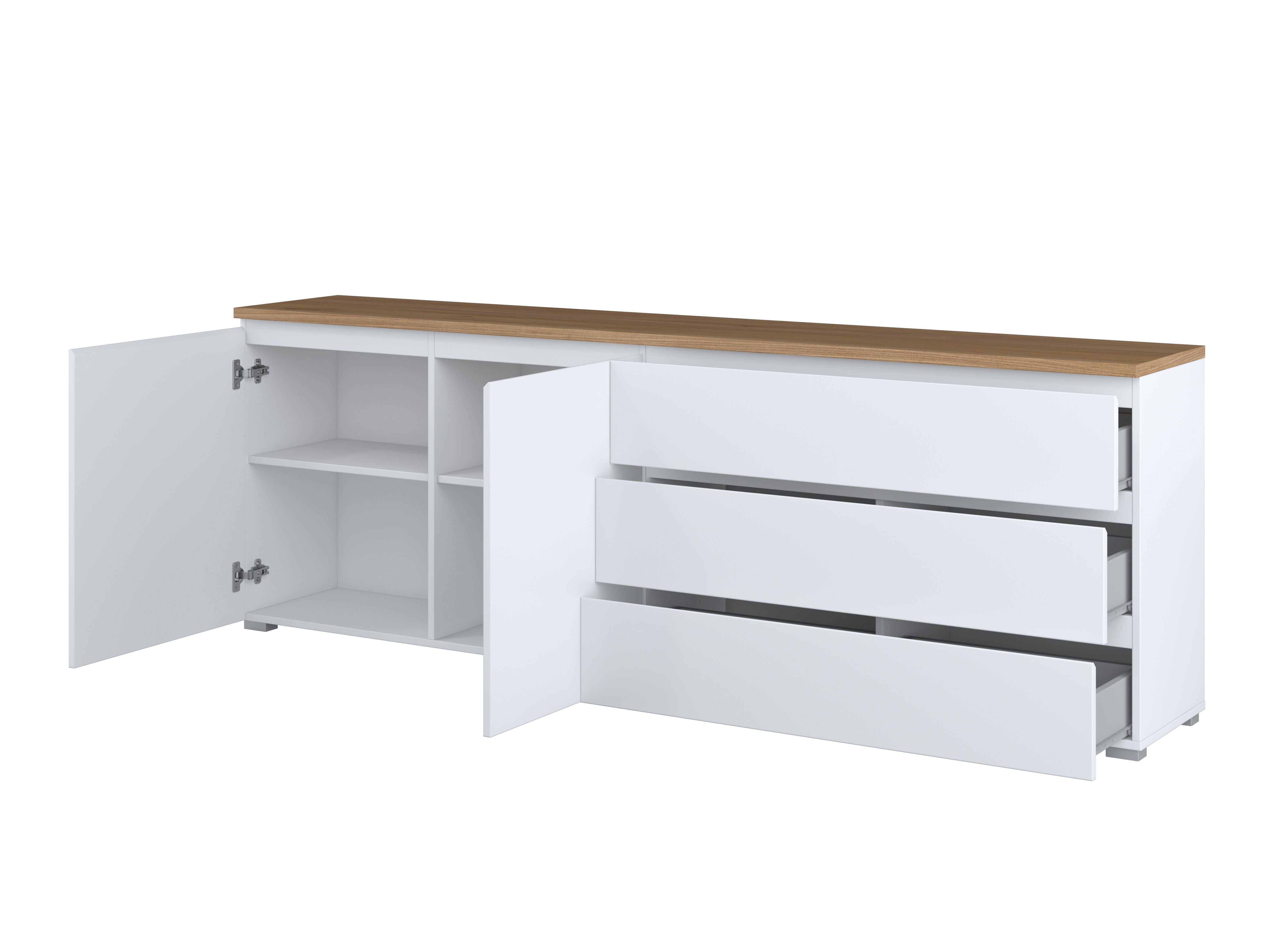 Chest of drawers Baletu 107 (White + Oak)