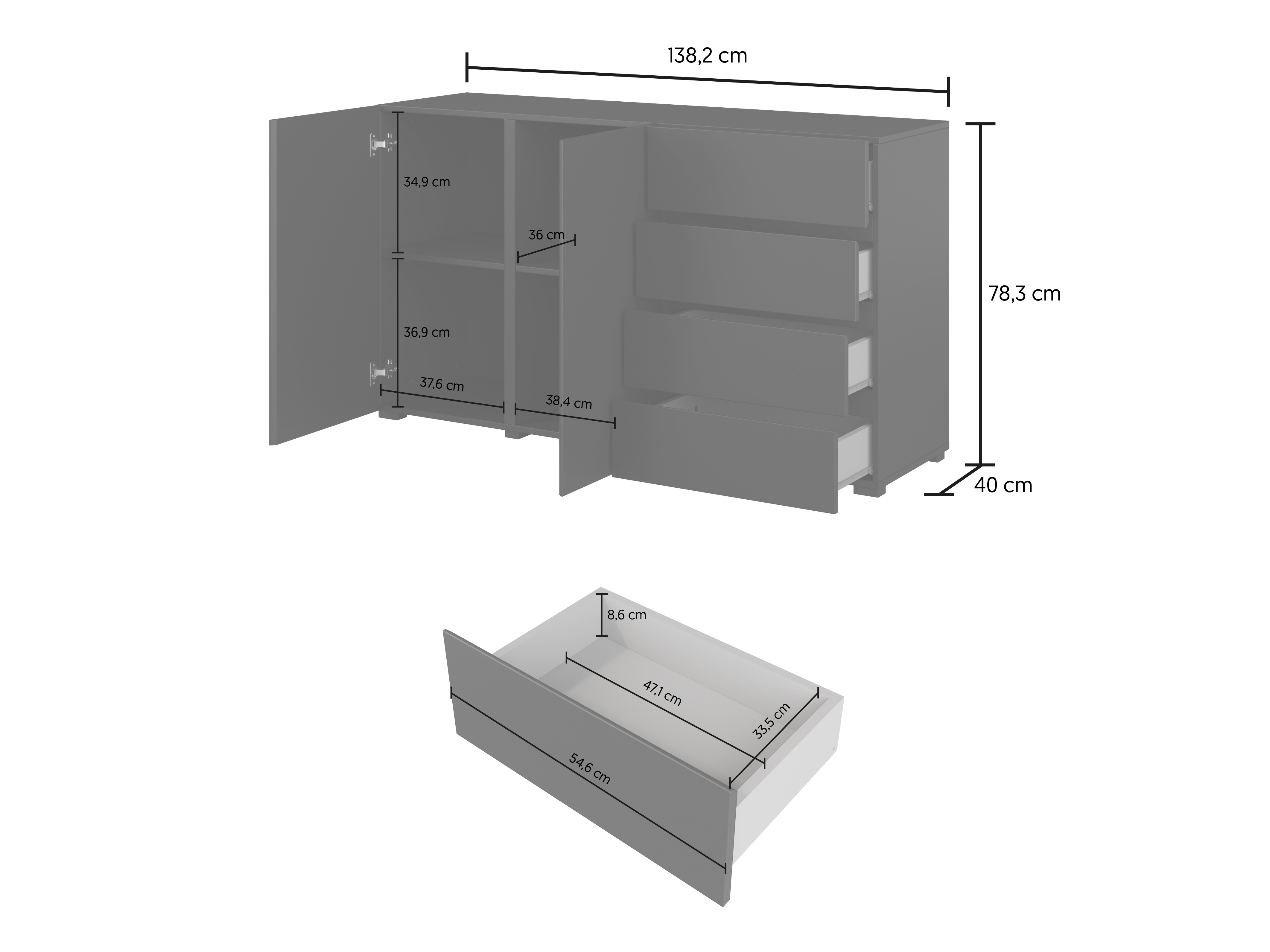 Chest of drawers Elbleve 101 (White)
