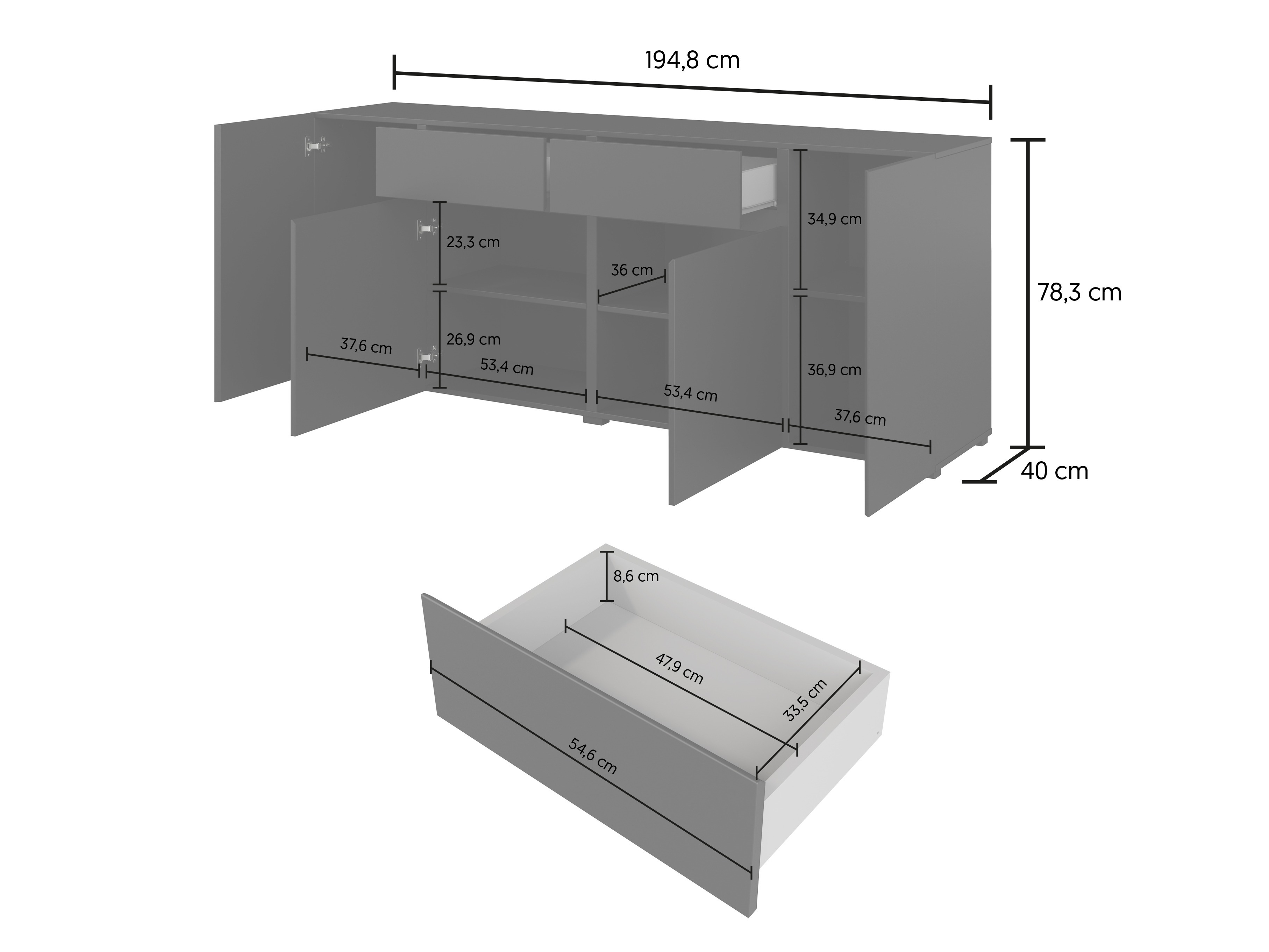 Chest of drawers Elbleve 103 (White)