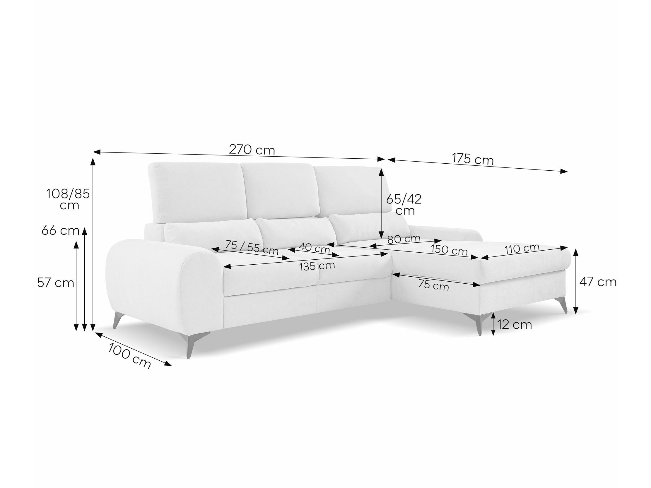Corner sofa Margate 125 (Sereno 683)