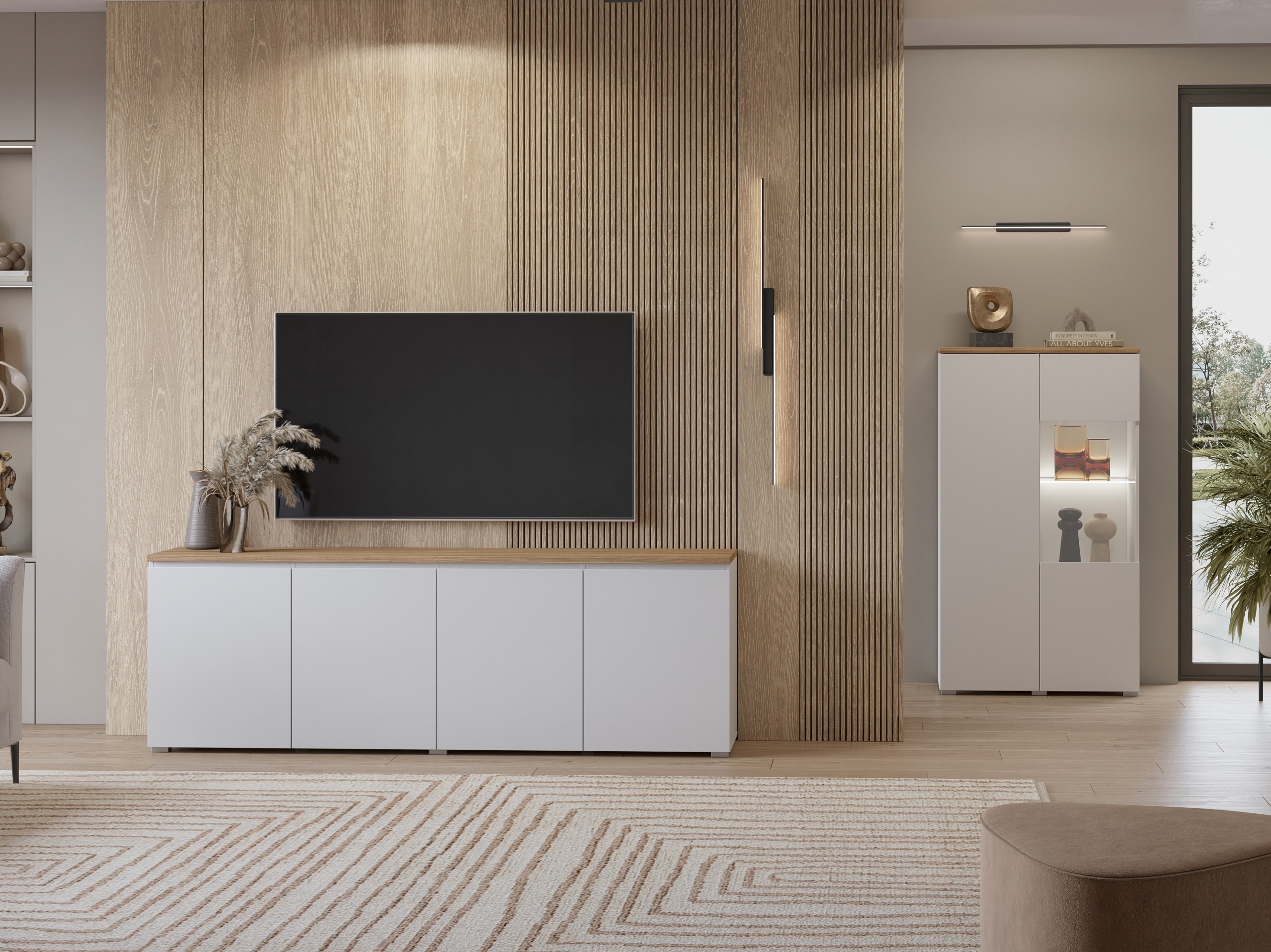 Sideboard Baletu 105 (White + Oak)