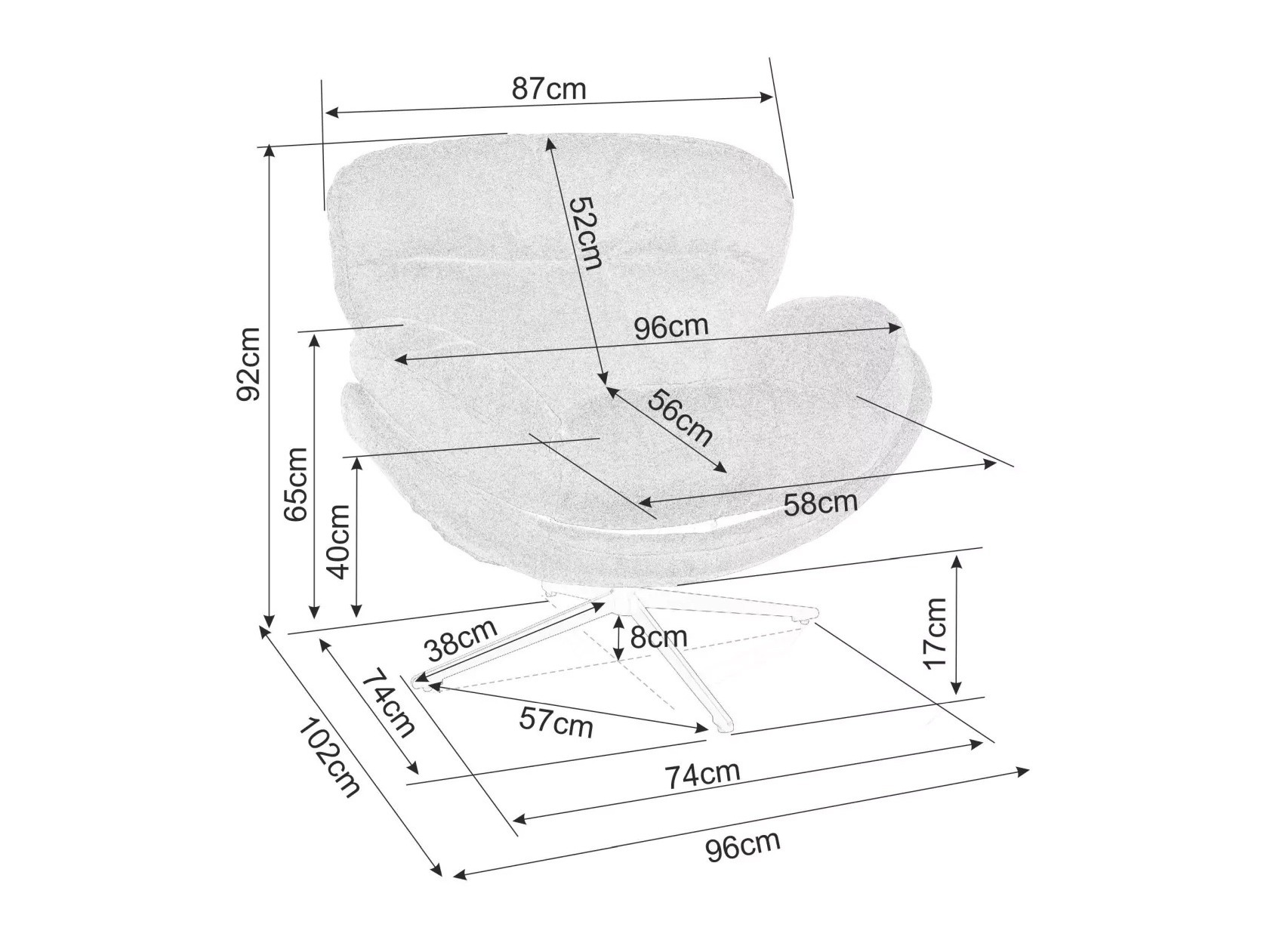 Armchair Detroit 918 (Grey)
