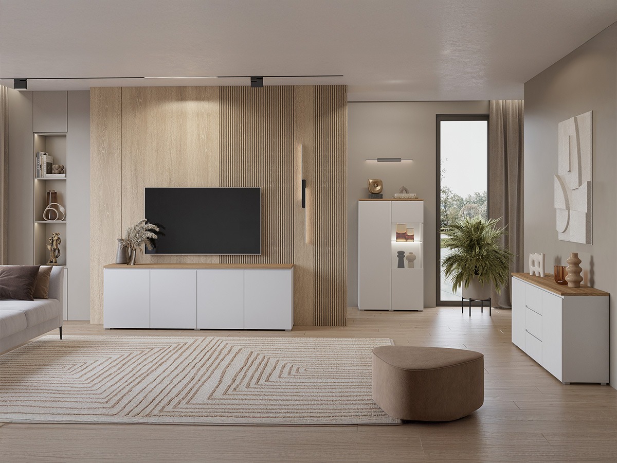 Bookcase Baletu 108 (White + Oak)