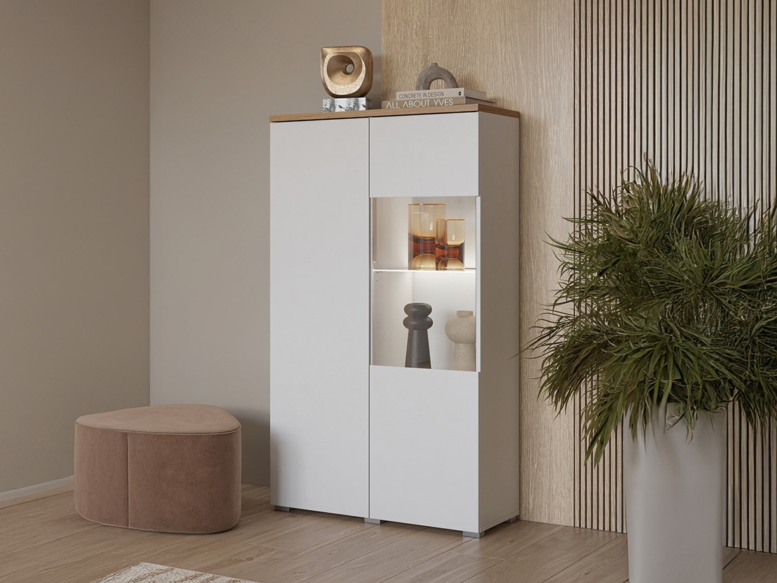 Bookcase Baletu 108 (White + Oak)