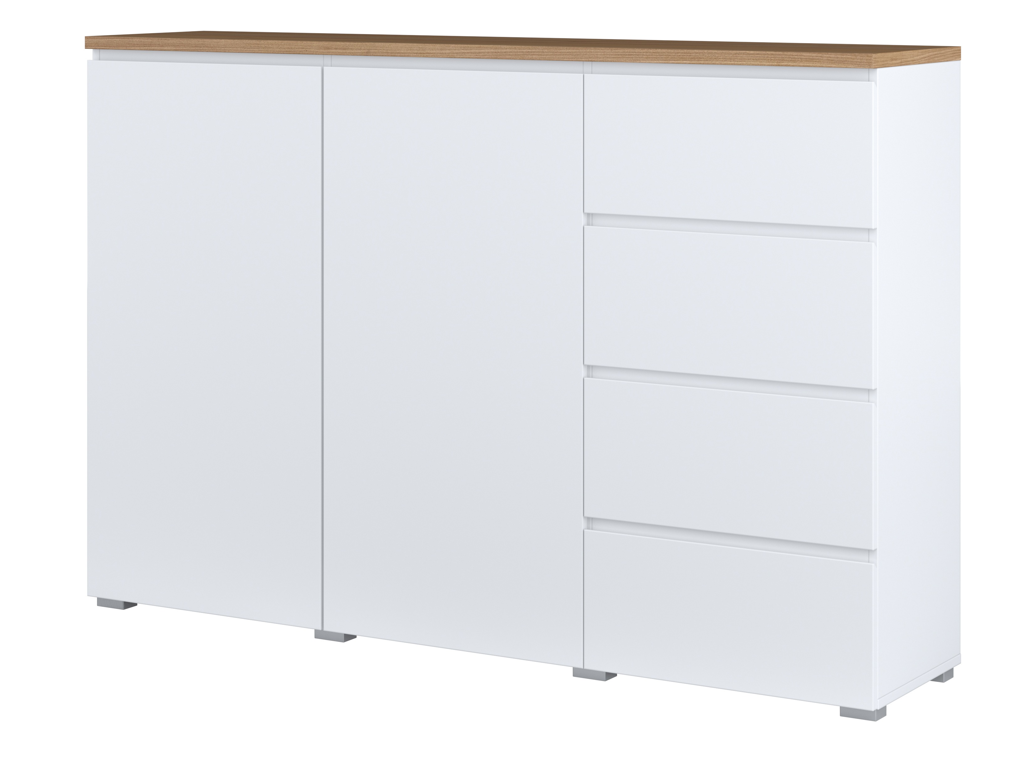 Chest of drawers Baletu 109 (White + Oak)