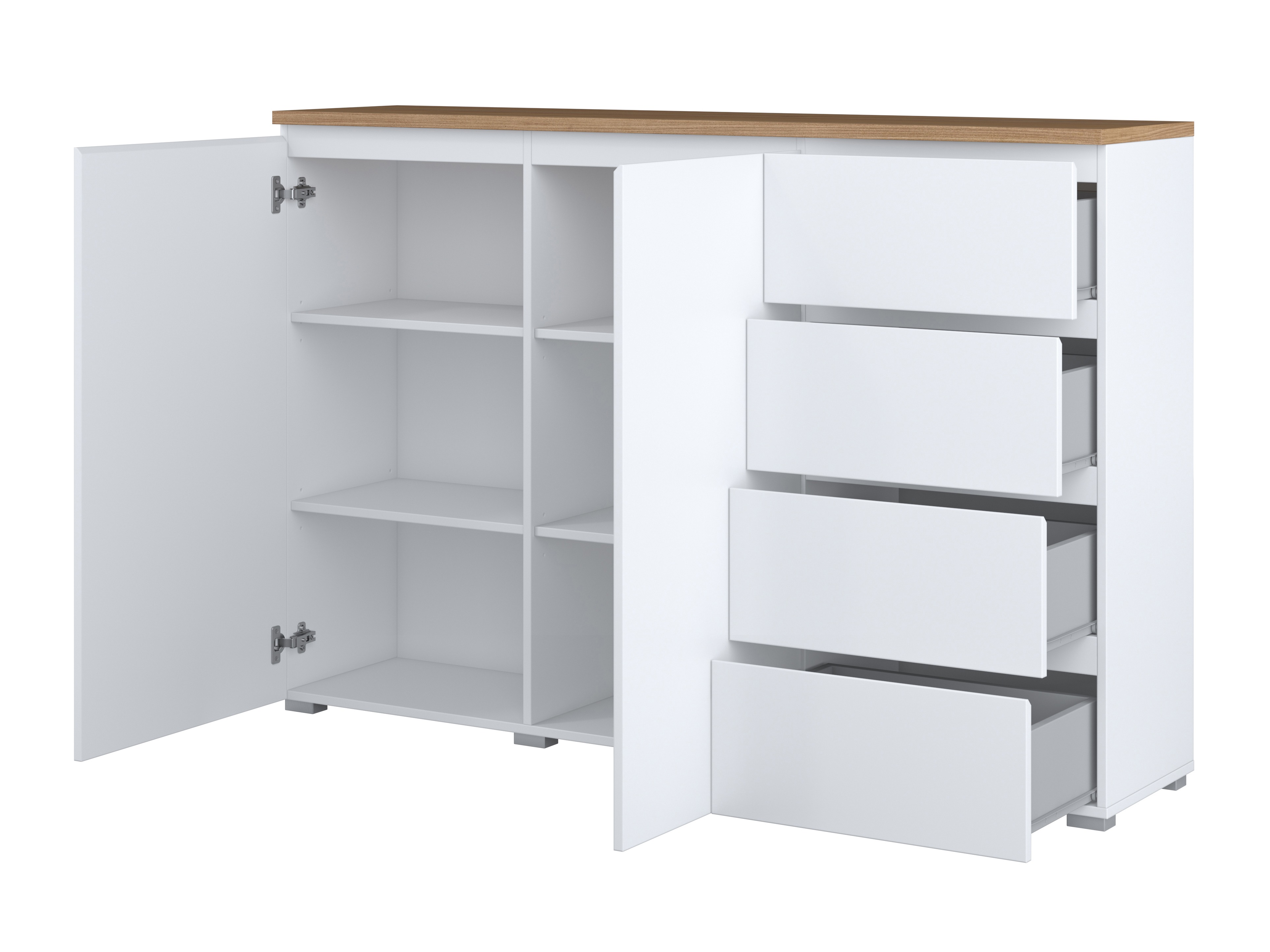 Chest of drawers Baletu 109 (White + Oak)