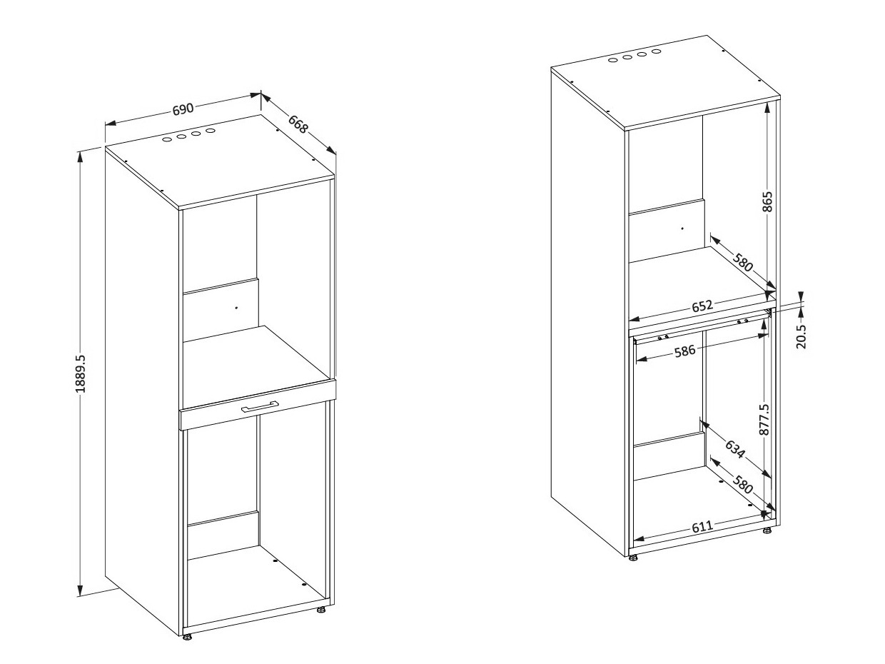 Bathroom shelf Novdele 103 (Cashmere)