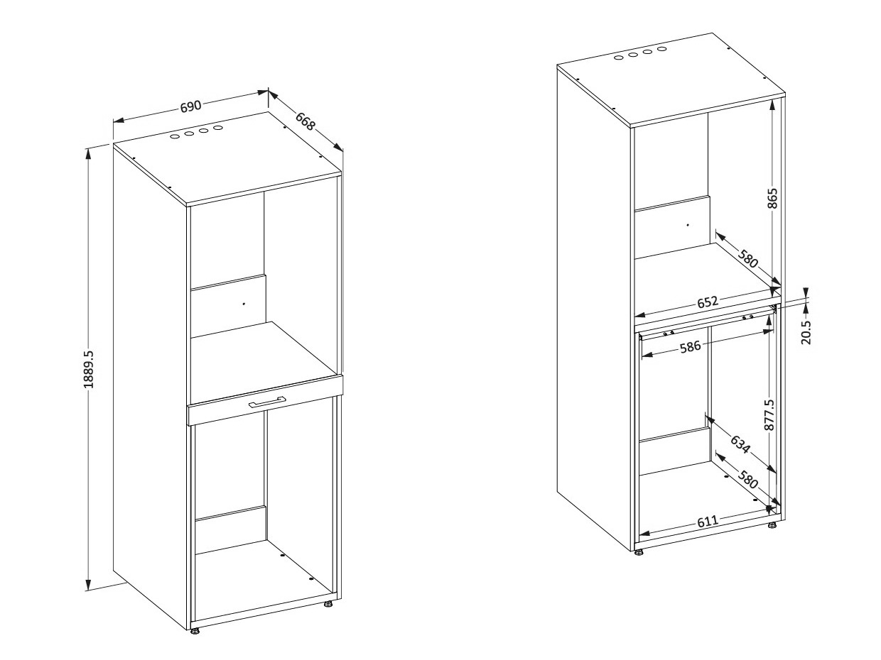Bathroom shelf Novdele 103 (Walnut)